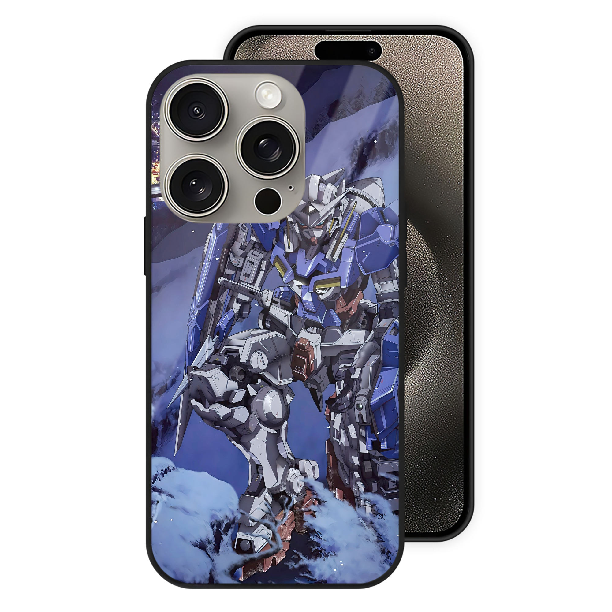（画像用） 機動戦士ガンダム Mobile Suit Gundam 【iPhone15Pro対応】スマホケース 耐衝撃＆黄変防止 背面ガラス