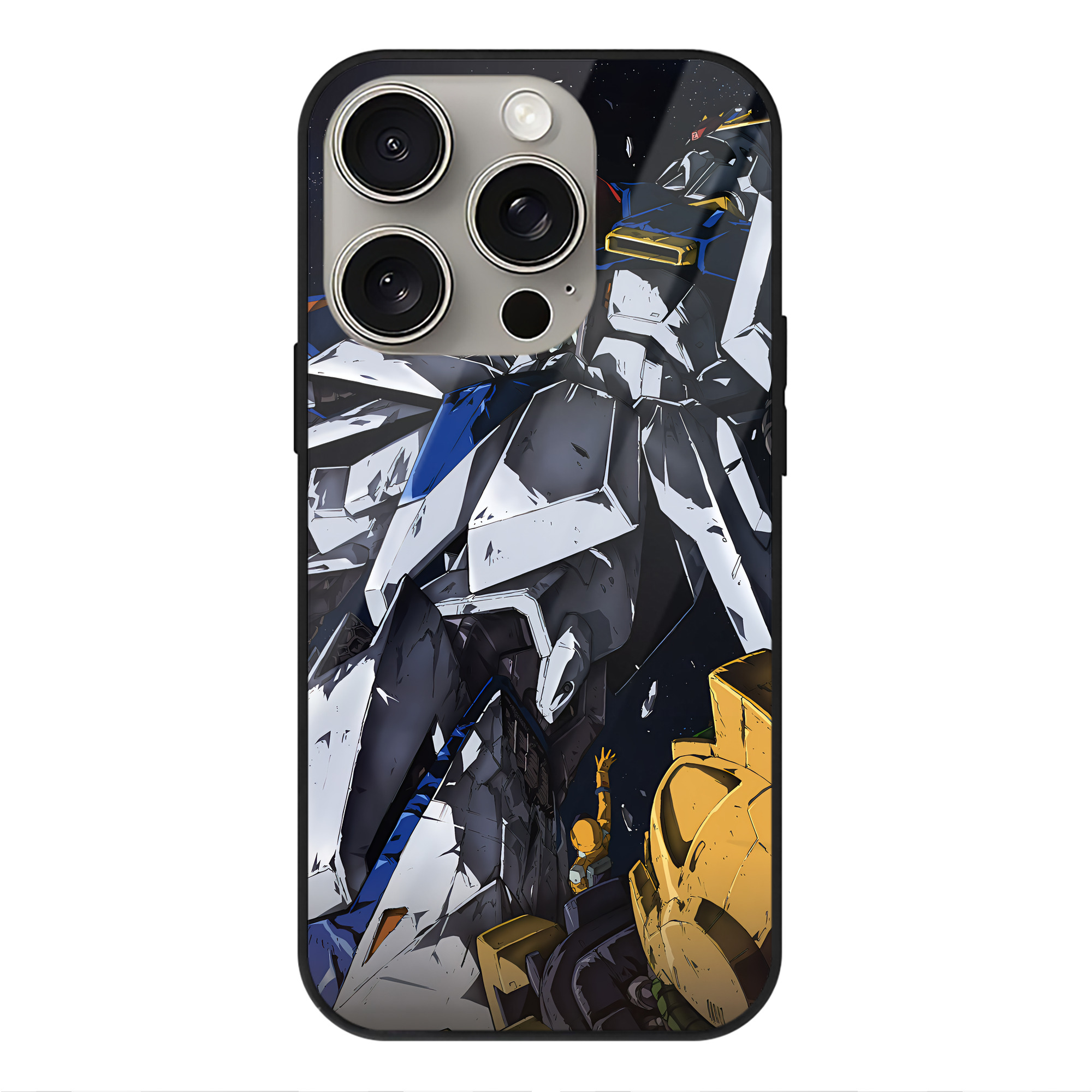 （画像用） 機動戦士ガンダム Mobile Suit Gundam 【iPhone15Pro対応】スマホケース 耐衝撃＆黄変防止 背面ガラス