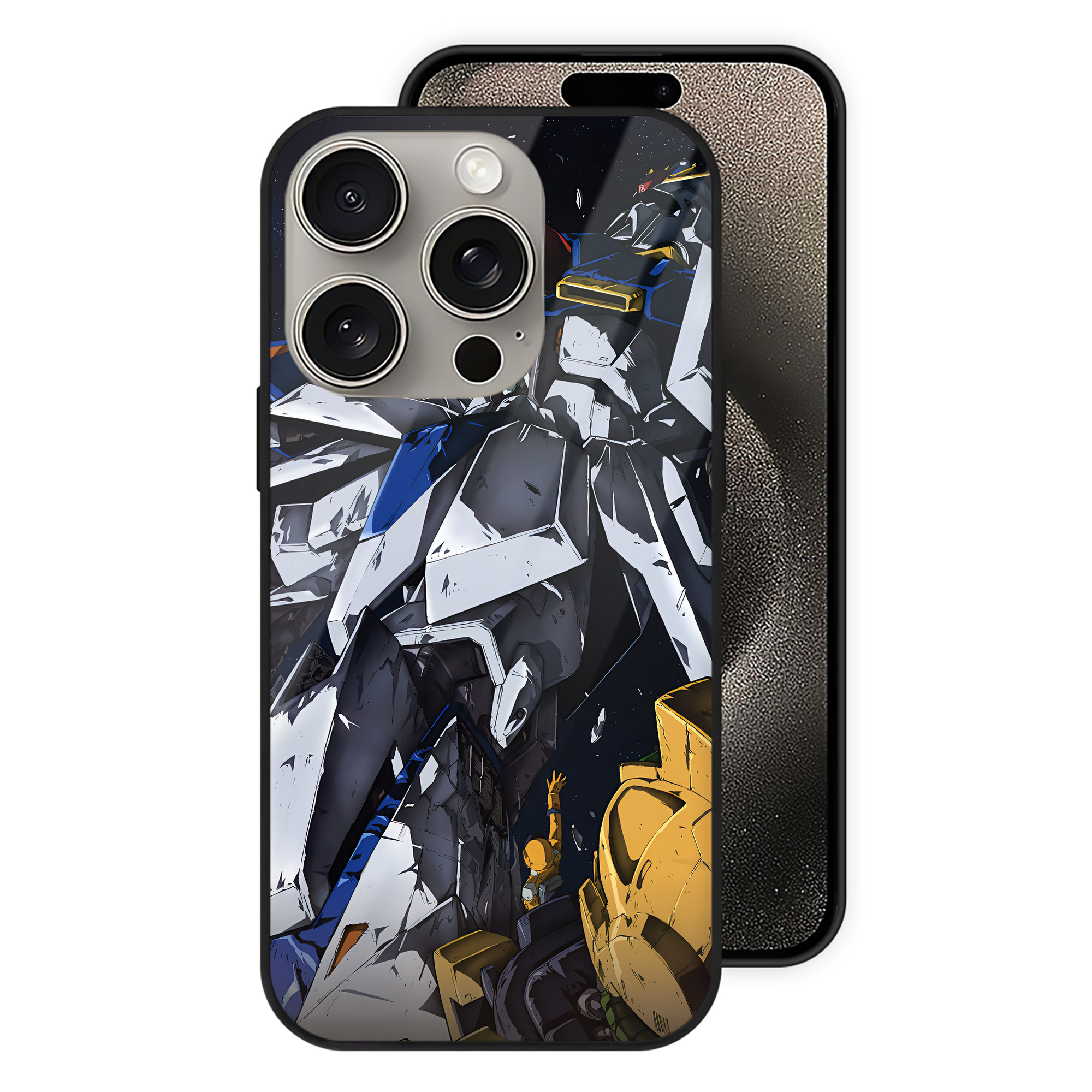 （画像用） 機動戦士ガンダム Mobile Suit Gundam 【iPhone15Pro対応】スマホケース 耐衝撃＆黄変防止 背面ガラス