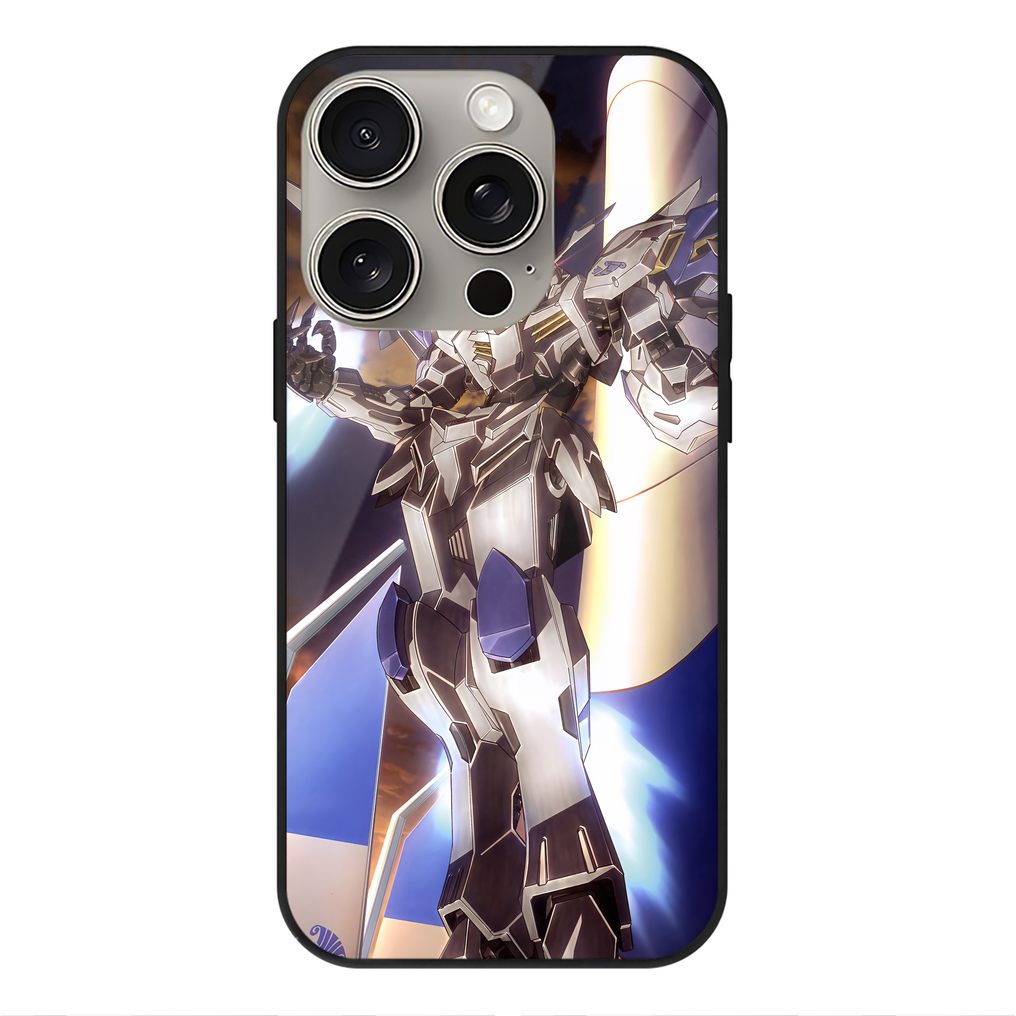 （画像用） 機動戦士ガンダム Mobile Suit Gundam 【iPhone15Pro対応】スマホケース 耐衝撃＆黄変防止 背面ガラス