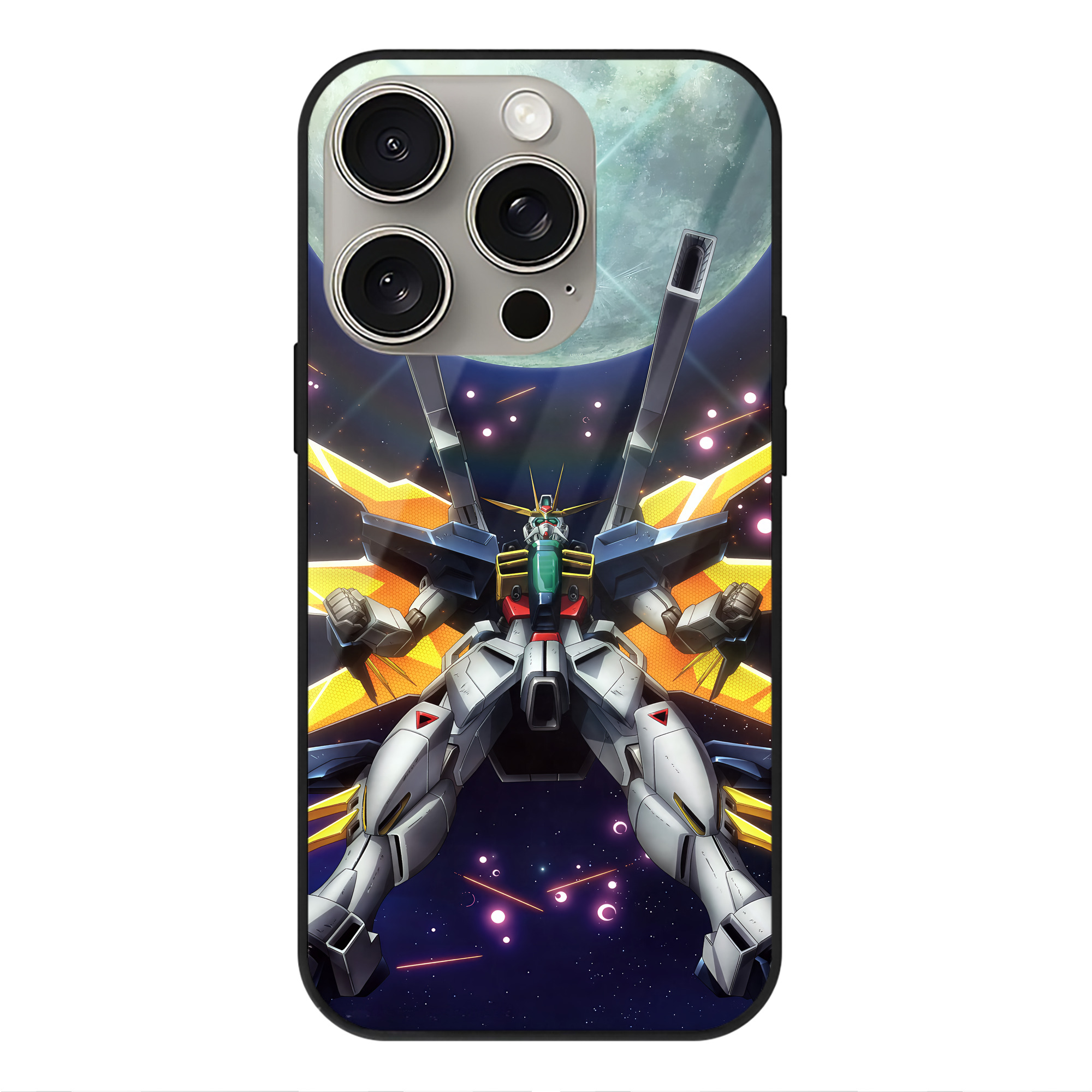 （画像用） 機動戦士ガンダム Mobile Suit Gundam 【iPhone15Pro対応】スマホケース 耐衝撃＆黄変防止 背面ガラス