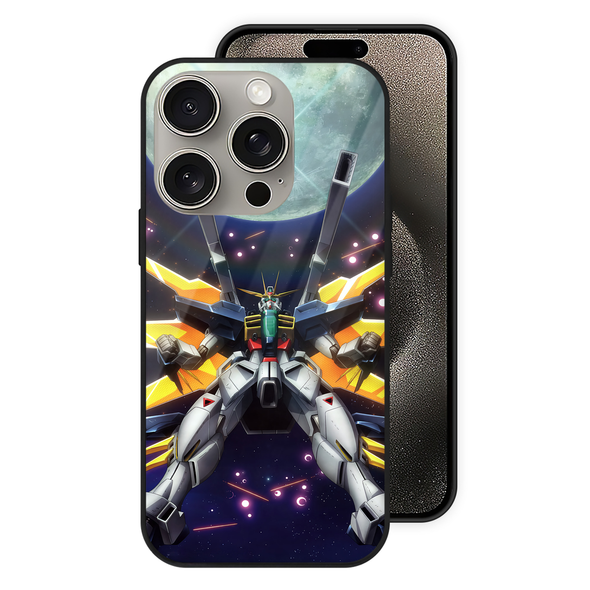 （画像用） 機動戦士ガンダム Mobile Suit Gundam 【iPhone15Pro対応】スマホケース 耐衝撃＆黄変防止 背面ガラス