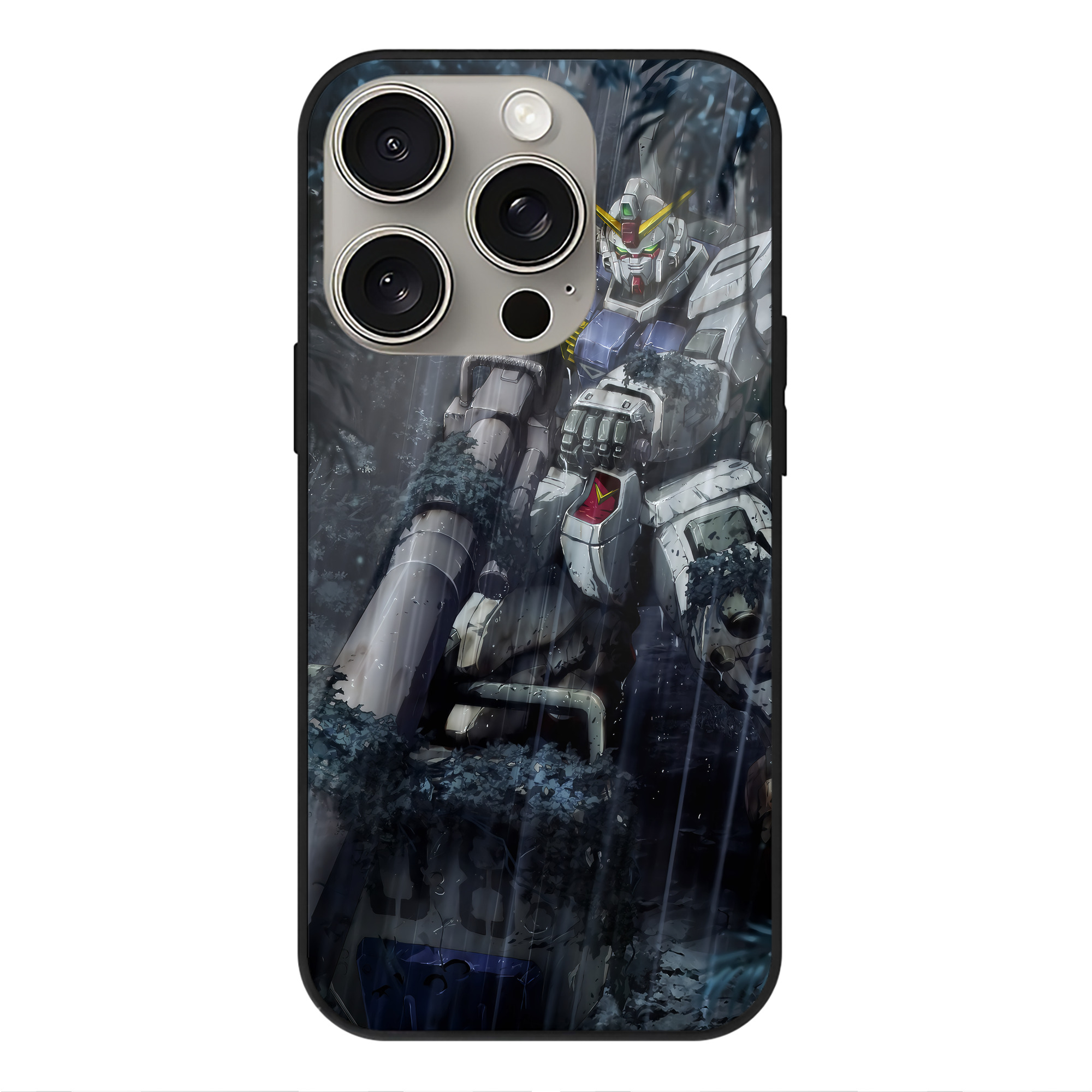 （画像用） 機動戦士ガンダム Mobile Suit Gundam 【iPhone15Pro対応】スマホケース 耐衝撃＆黄変防止 背面ガラス
