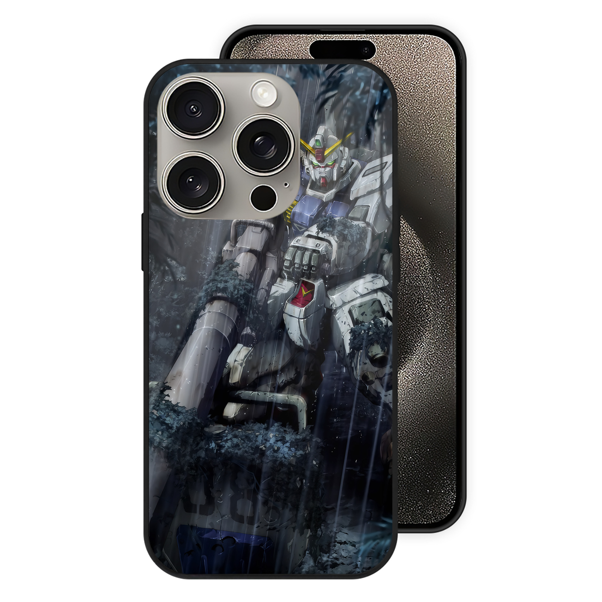（画像用） 機動戦士ガンダム Mobile Suit Gundam 【iPhone15Pro対応】スマホケース 耐衝撃＆黄変防止 背面ガラス