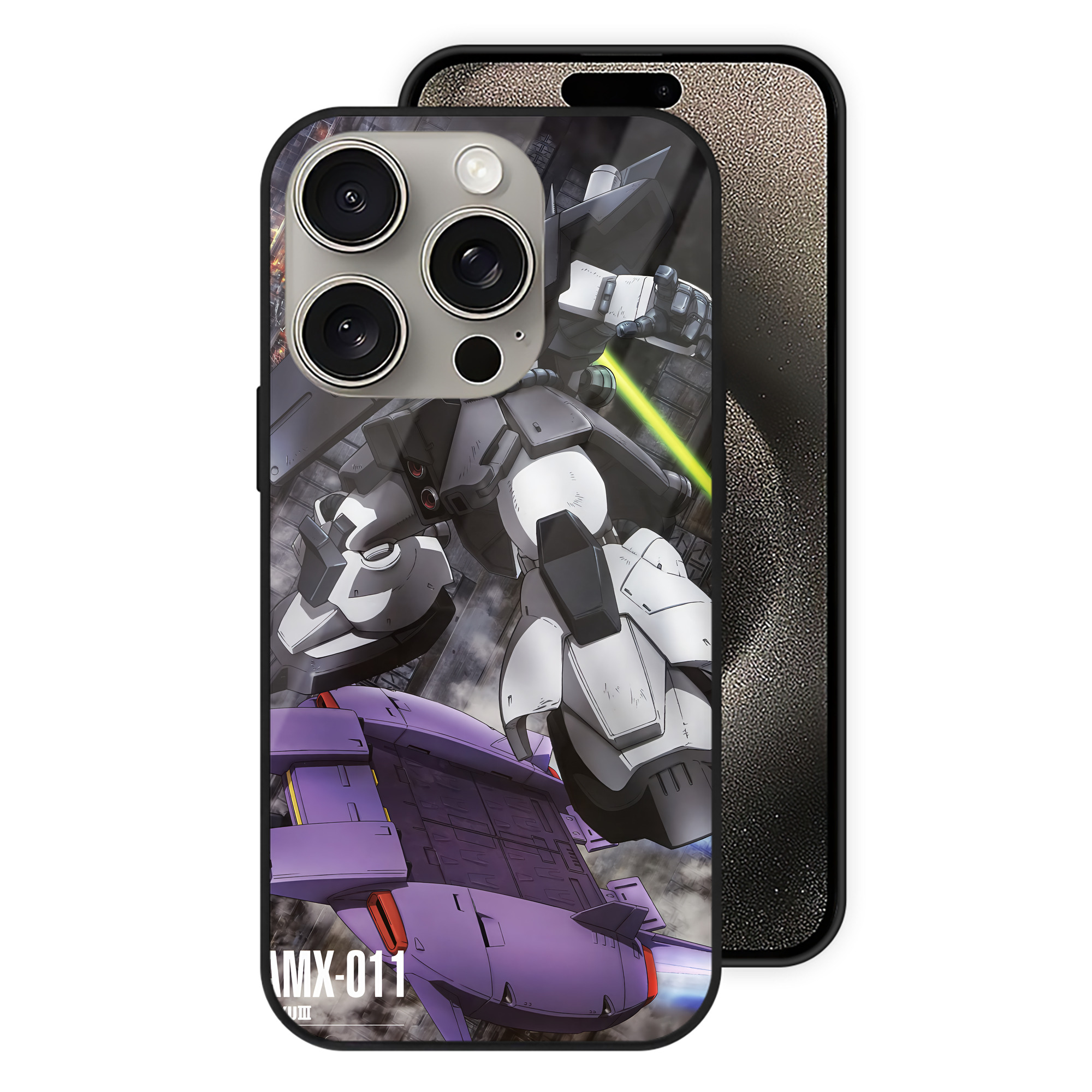 （画像用） 機動戦士ガンダム Mobile Suit Gundam 【iPhone15Pro対応】スマホケース 耐衝撃＆黄変防止 背面ガラス