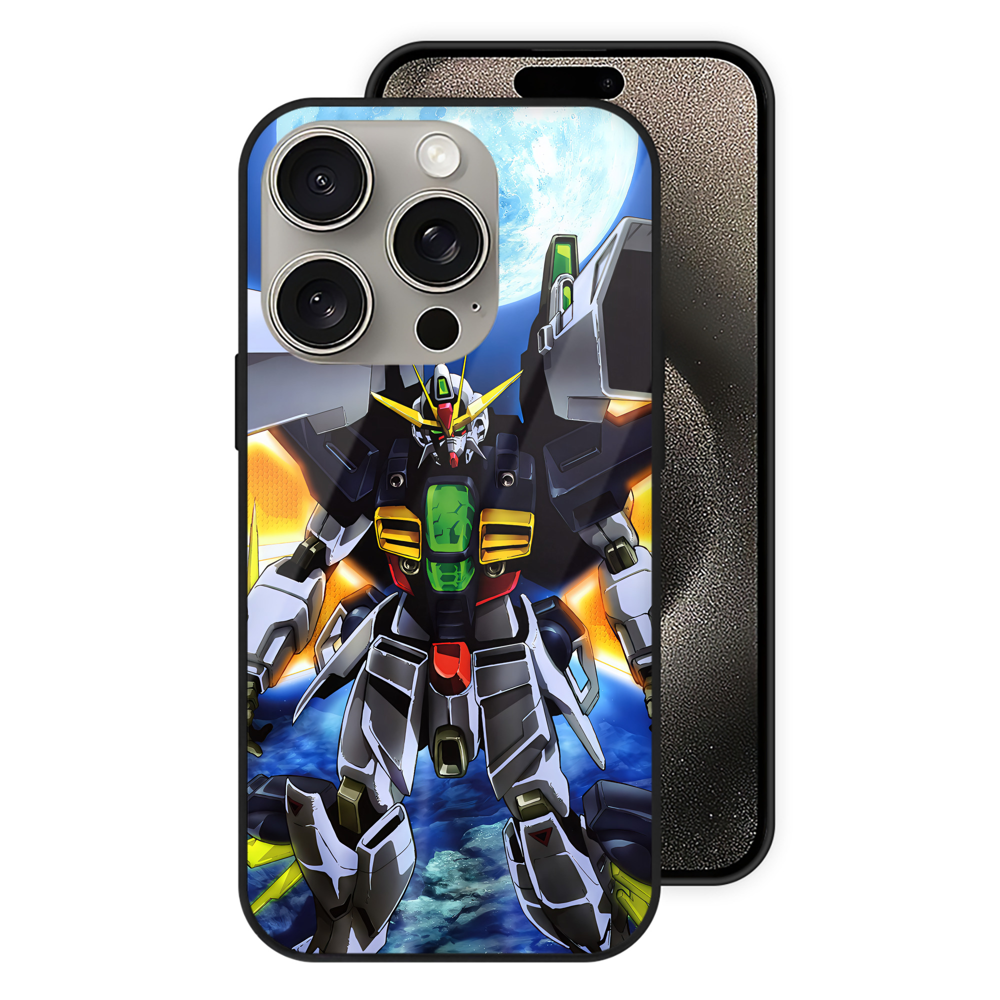 （画像用） 機動戦士ガンダム Mobile Suit Gundam 【iPhone15Pro対応】スマホケース 耐衝撃＆黄変防止 背面ガラス