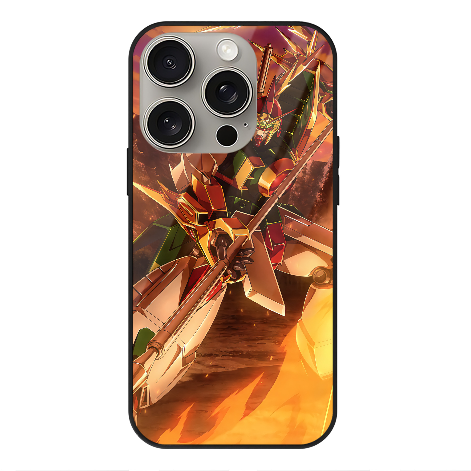 （画像用） 機動戦士ガンダム Mobile Suit Gundam 【iPhone15Pro対応】スマホケース 耐衝撃＆黄変防止 背面ガラス