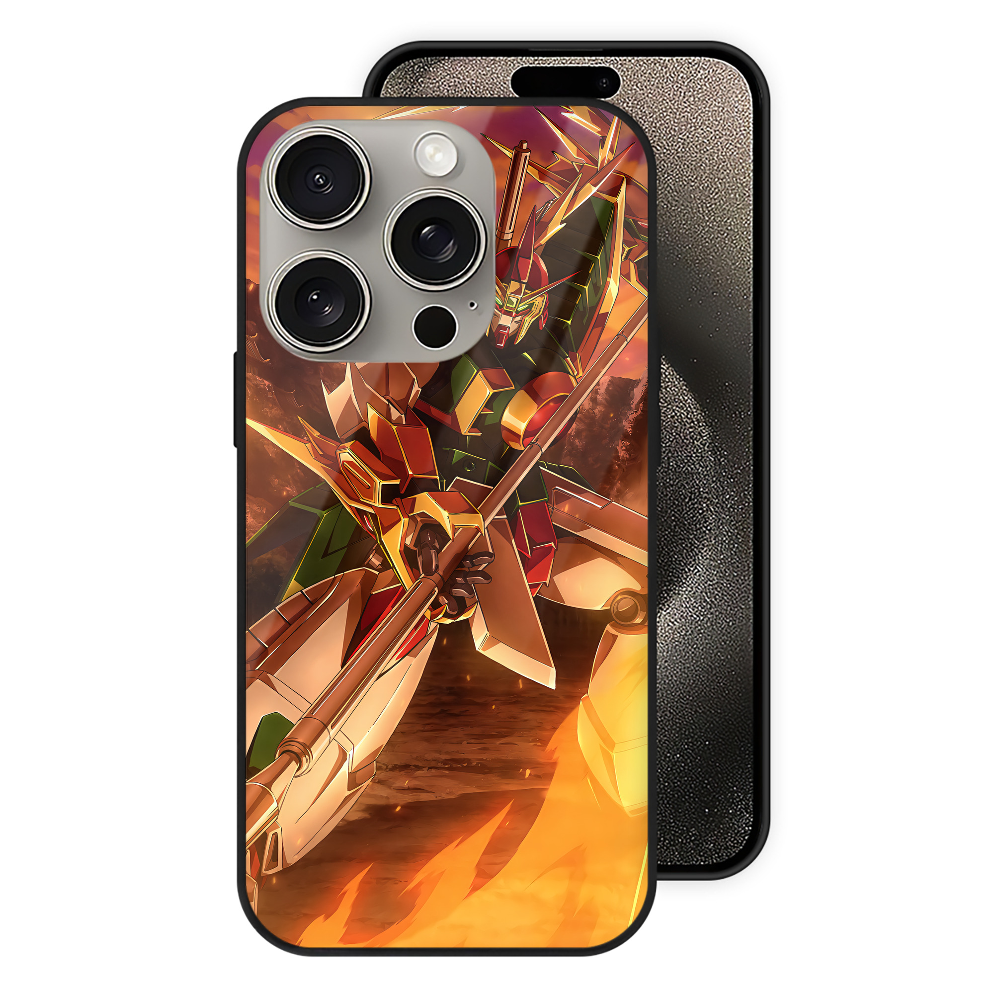 （画像用） 機動戦士ガンダム Mobile Suit Gundam 【iPhone15Pro対応】スマホケース 耐衝撃＆黄変防止 背面ガラス
