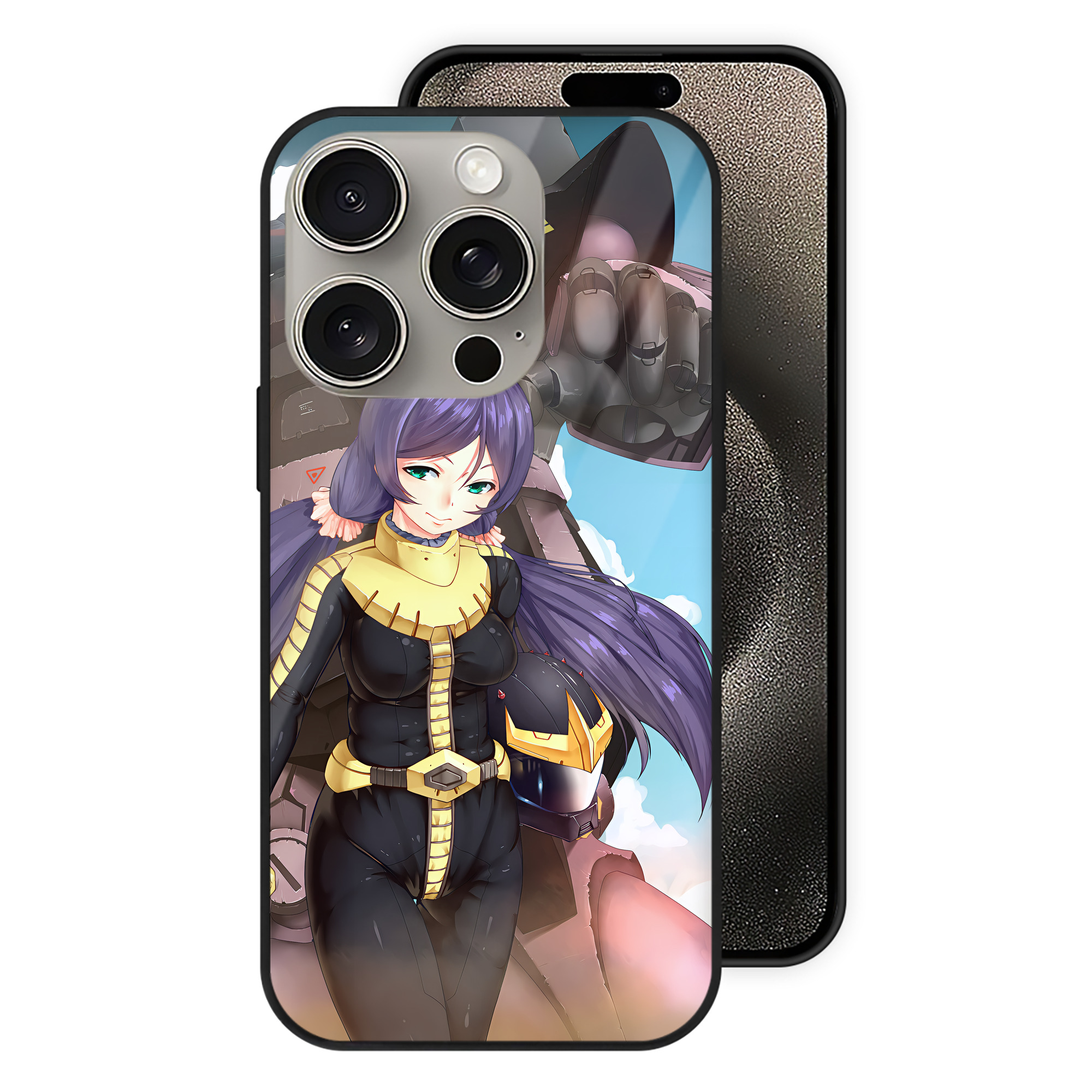 （画像用） 機動戦士ガンダム Mobile Suit Gundam 【iPhone15Pro対応】スマホケース 耐衝撃＆黄変防止 背面ガラス