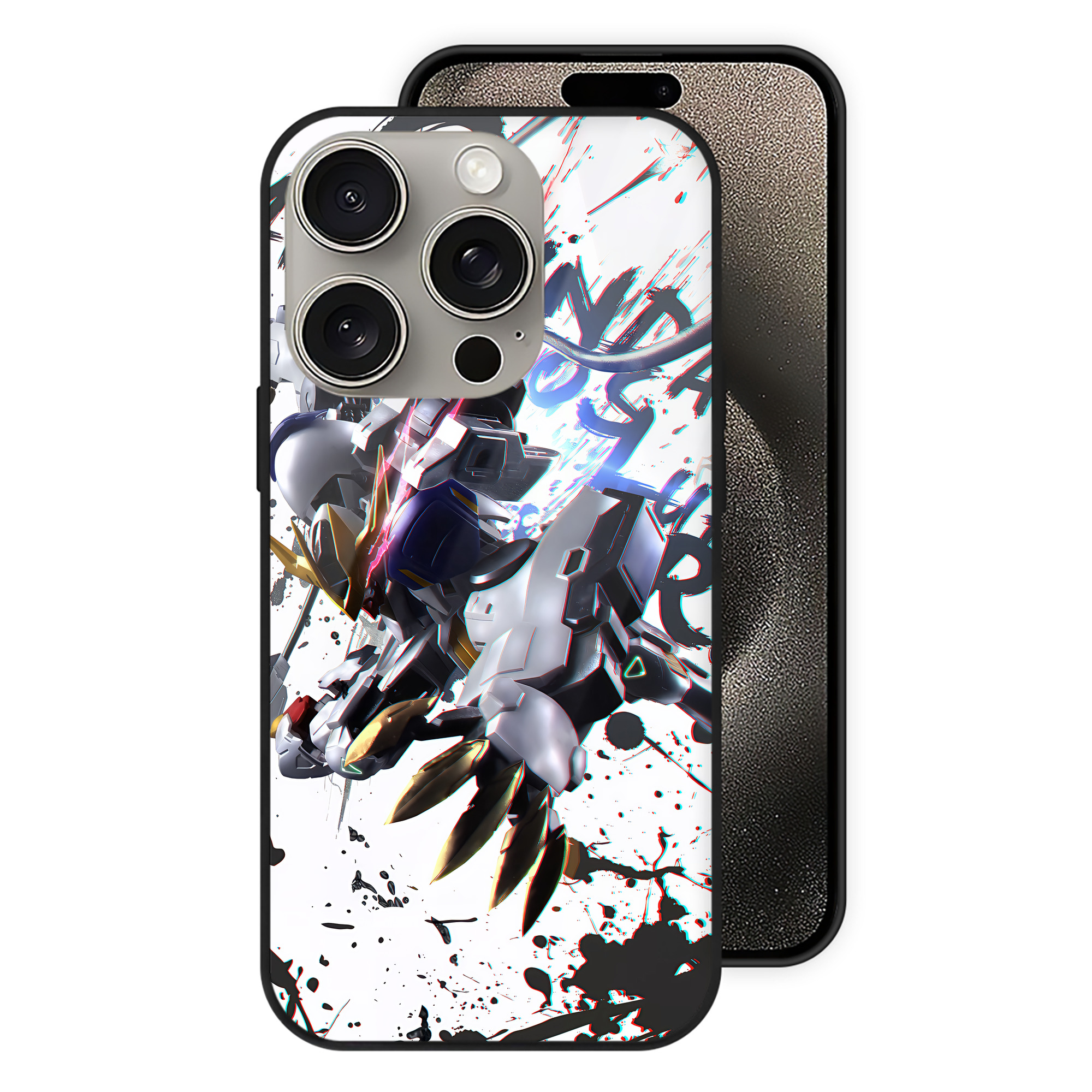 （画像用） 機動戦士ガンダム Mobile Suit Gundam 【iPhone15Pro対応】スマホケース 耐衝撃＆黄変防止 背面ガラス
