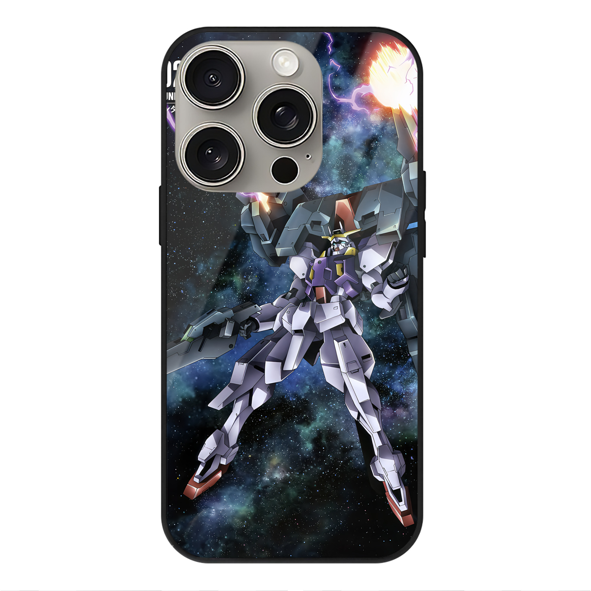 （画像用） 機動戦士ガンダム Mobile Suit Gundam 【iPhone15Pro対応】スマホケース 耐衝撃＆黄変防止 背面ガラス