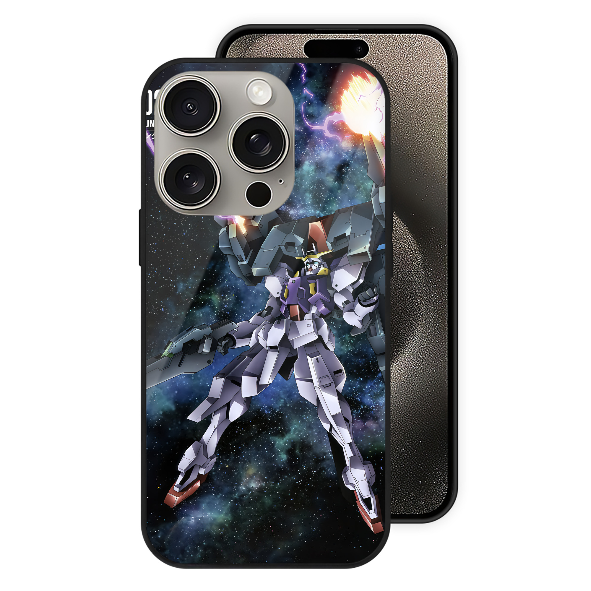 （画像用） 機動戦士ガンダム Mobile Suit Gundam 【iPhone15Pro対応】スマホケース 耐衝撃＆黄変防止 背面ガラス