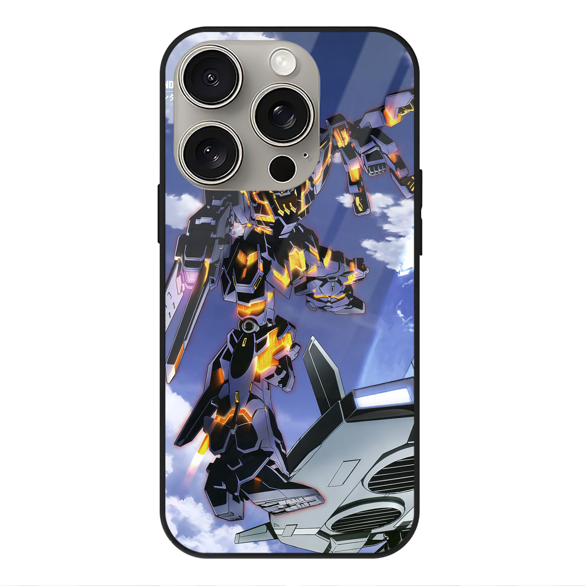 （画像用） 機動戦士ガンダム Mobile Suit Gundam 【iPhone15Pro対応】スマホケース 耐衝撃＆黄変防止 背面ガラス