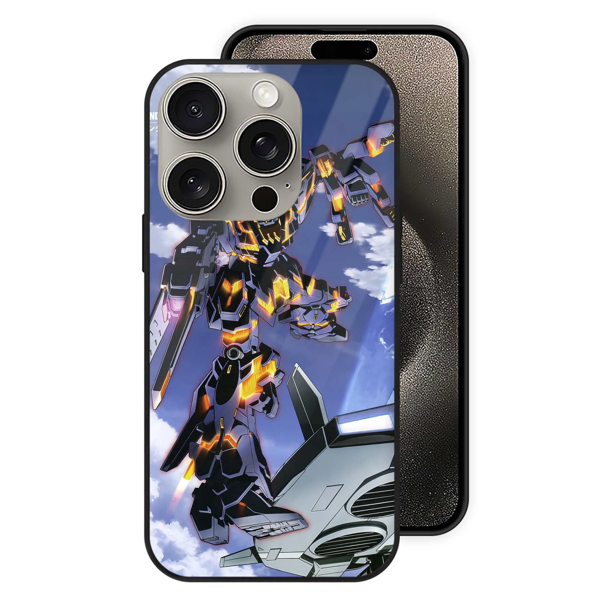 （画像用） 機動戦士ガンダム Mobile Suit Gundam 【iPhone15Pro対応】スマホケース 耐衝撃＆黄変防止 背面ガラス