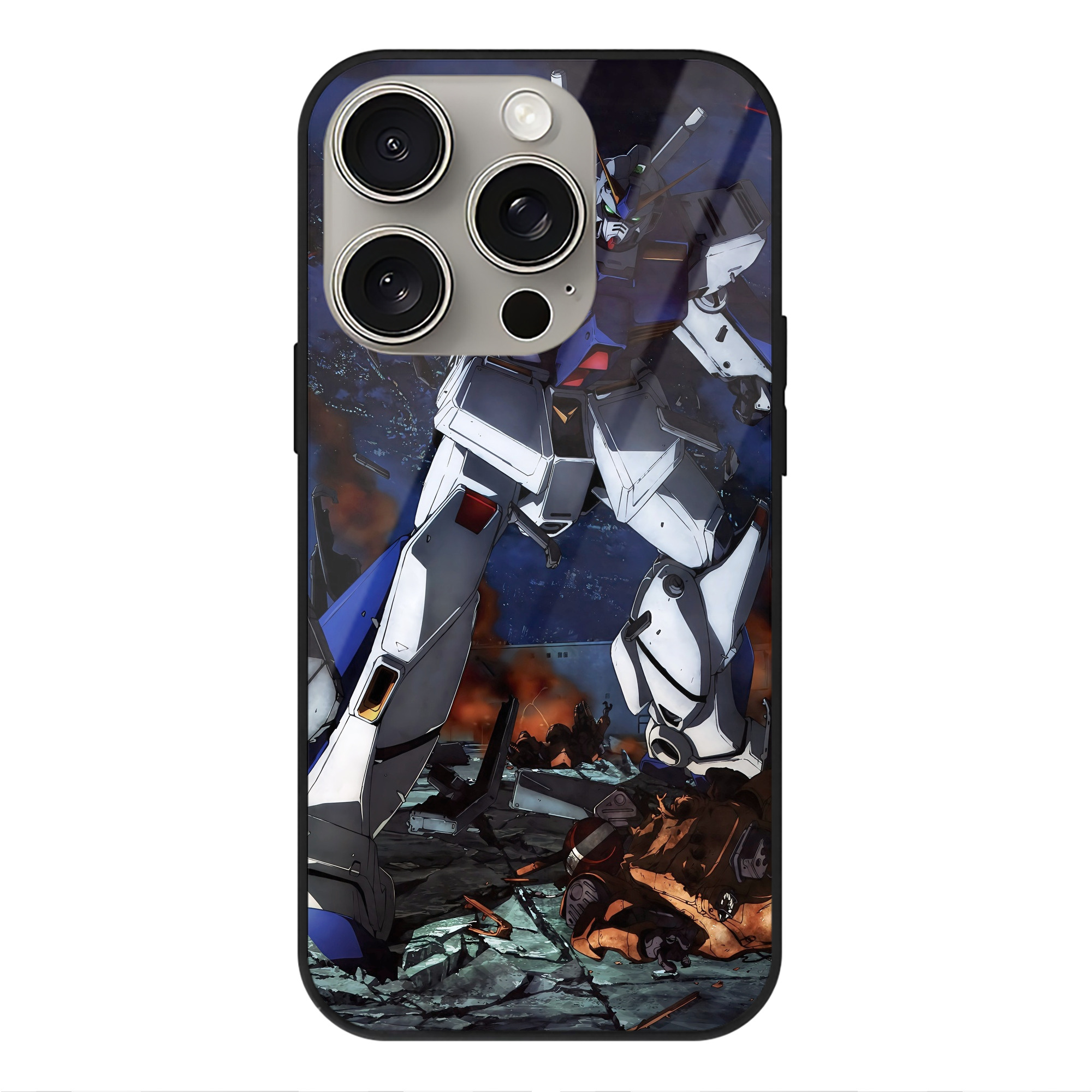 （画像用） 機動戦士ガンダム Mobile Suit Gundam 【iPhone15Pro対応】スマホケース 耐衝撃＆黄変防止 背面ガラス