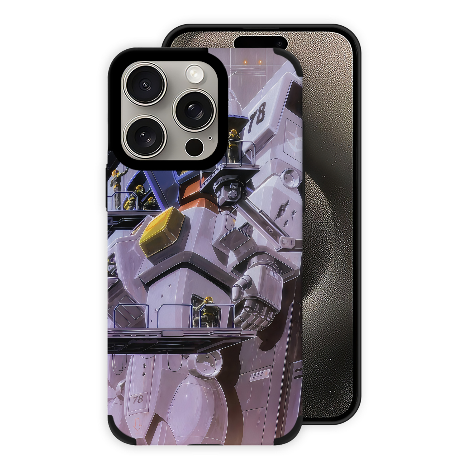 （画像用） 機動戦士ガンダム Mobile Suit Gundam 【iPhone15ProMax対応】 PUレザー スマホケース 耐衝撃＆黄変防止