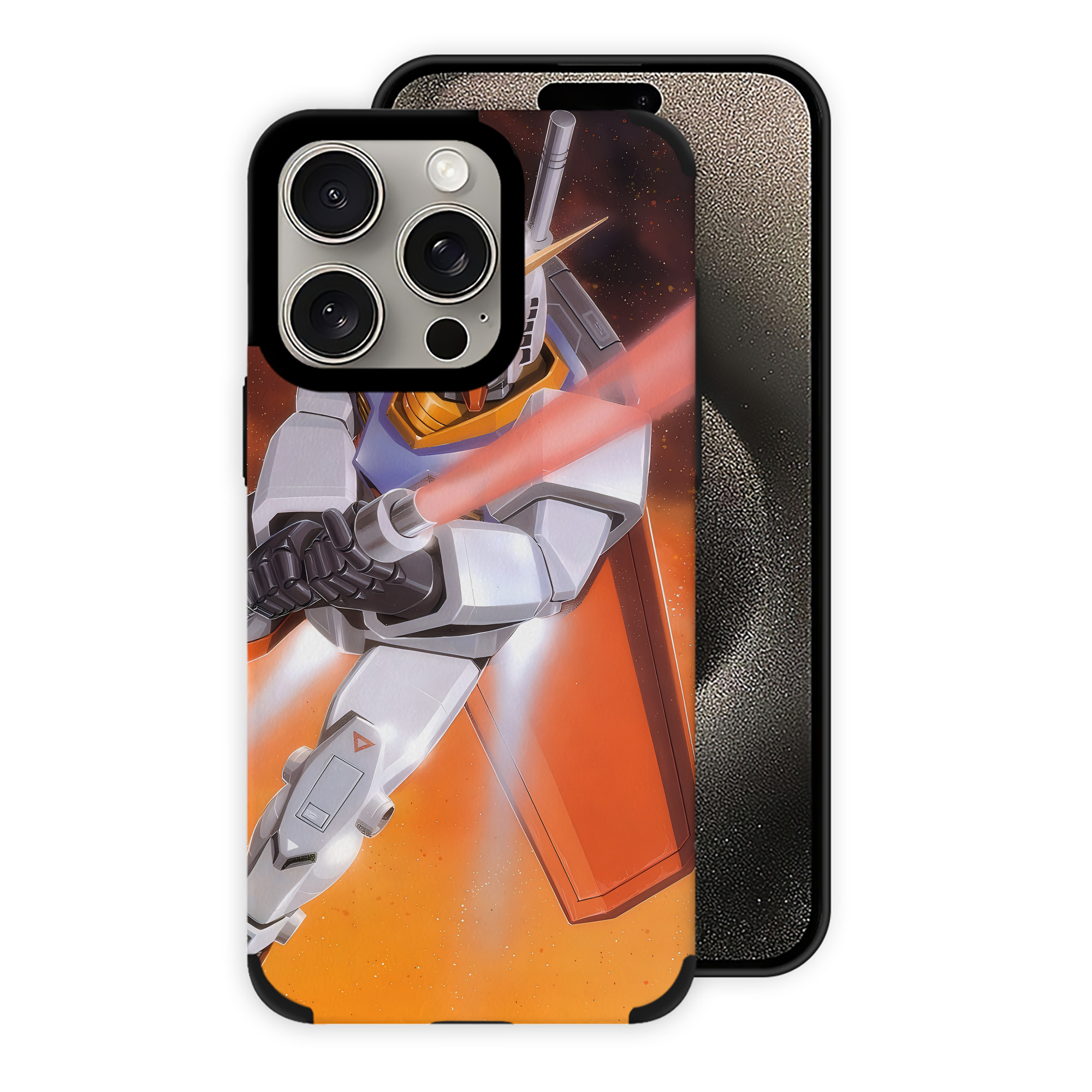 （画像用） 機動戦士ガンダム Mobile Suit Gundam 【iPhone15ProMax対応】 PUレザー スマホケース 耐衝撃＆黄変防止