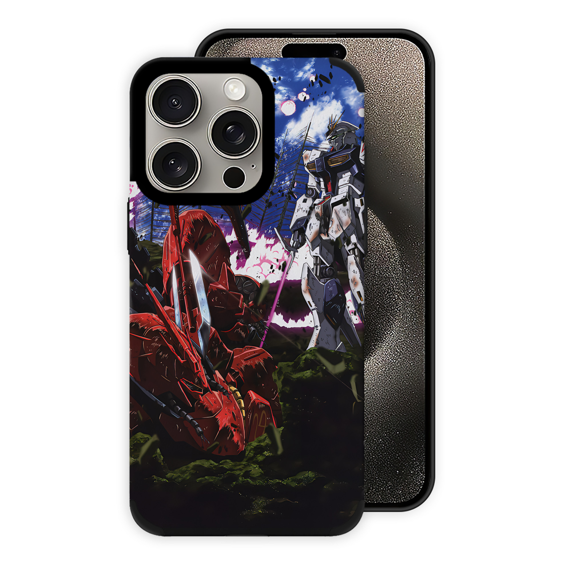 （画像用） 機動戦士ガンダム Mobile Suit Gundam 【iPhone15ProMax対応】 PUレザー スマホケース 耐衝撃＆黄変防止