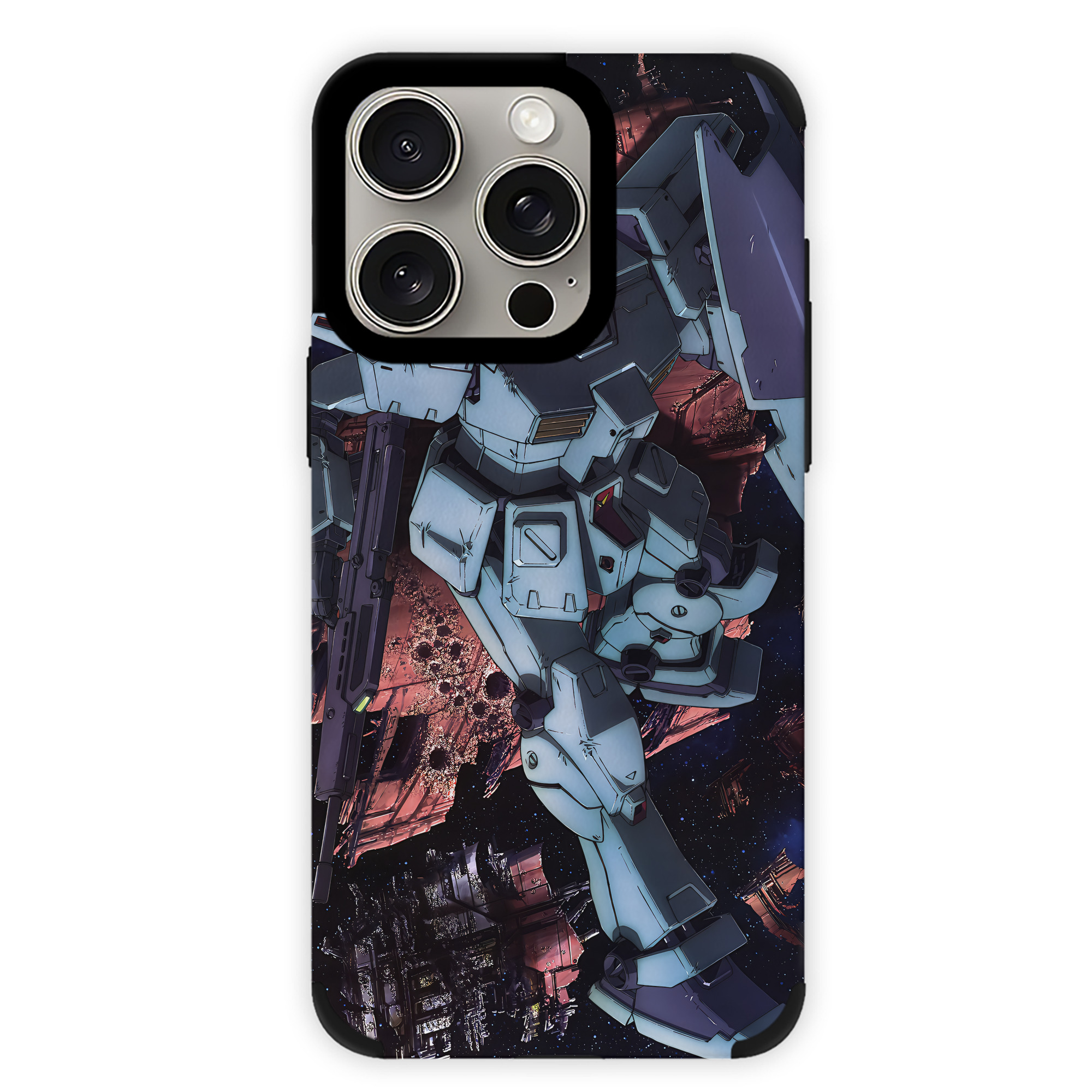（画像用） 機動戦士ガンダム Mobile Suit Gundam 【iPhone15ProMax対応】 PUレザー スマホケース 耐衝撃＆黄変防止