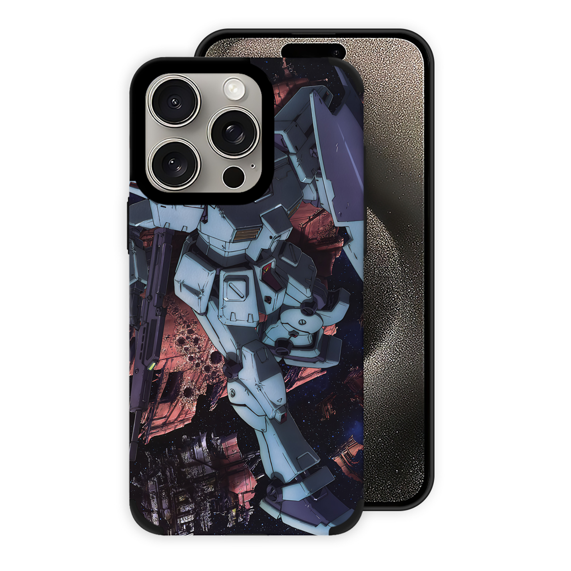 （画像用） 機動戦士ガンダム Mobile Suit Gundam 【iPhone15ProMax対応】 PUレザー スマホケース 耐衝撃＆黄変防止