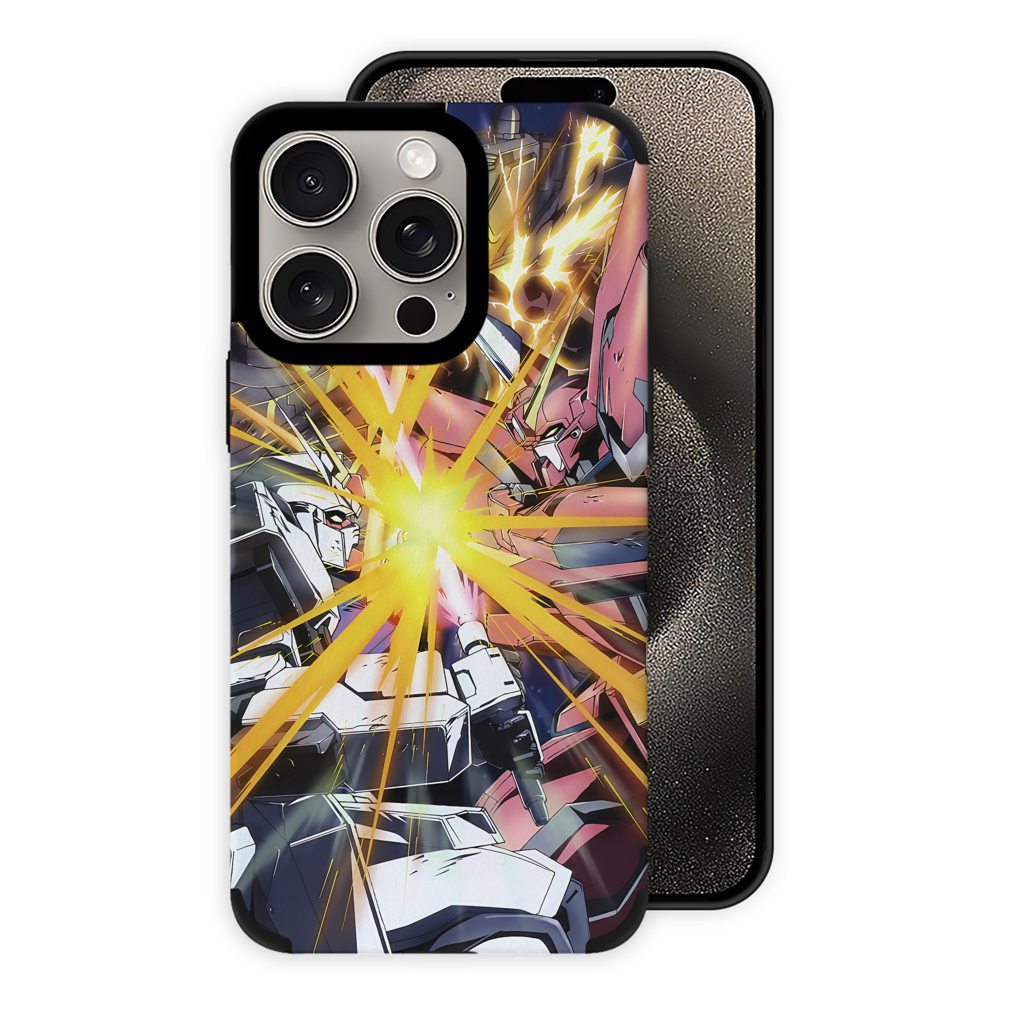 （画像用） 機動戦士ガンダム Mobile Suit Gundam 【iPhone15ProMax対応】 PUレザー スマホケース 耐衝撃＆黄変防止