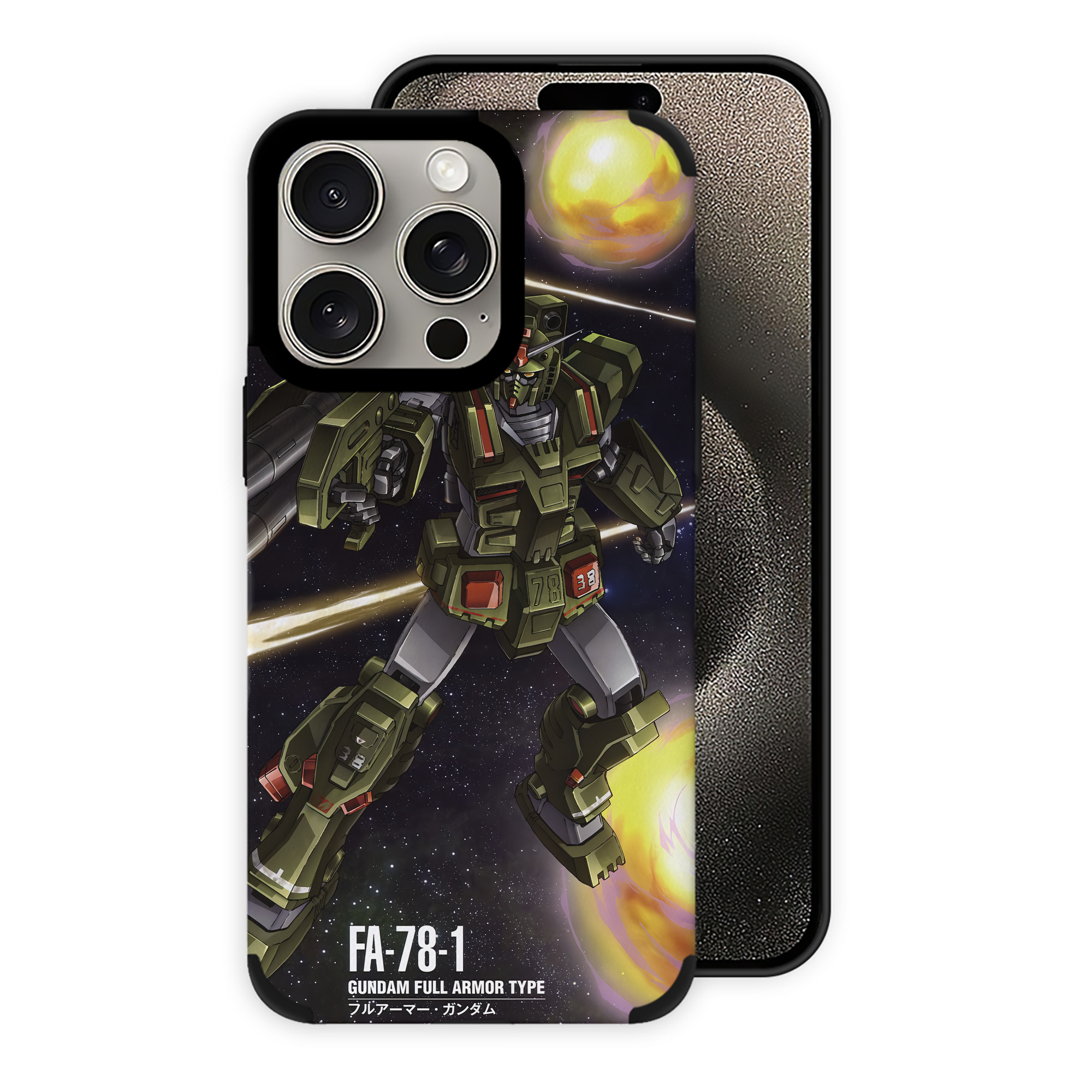 （画像用） 機動戦士ガンダム Mobile Suit Gundam 【iPhone15ProMax対応】 PUレザー スマホケース 耐衝撃＆黄変防止