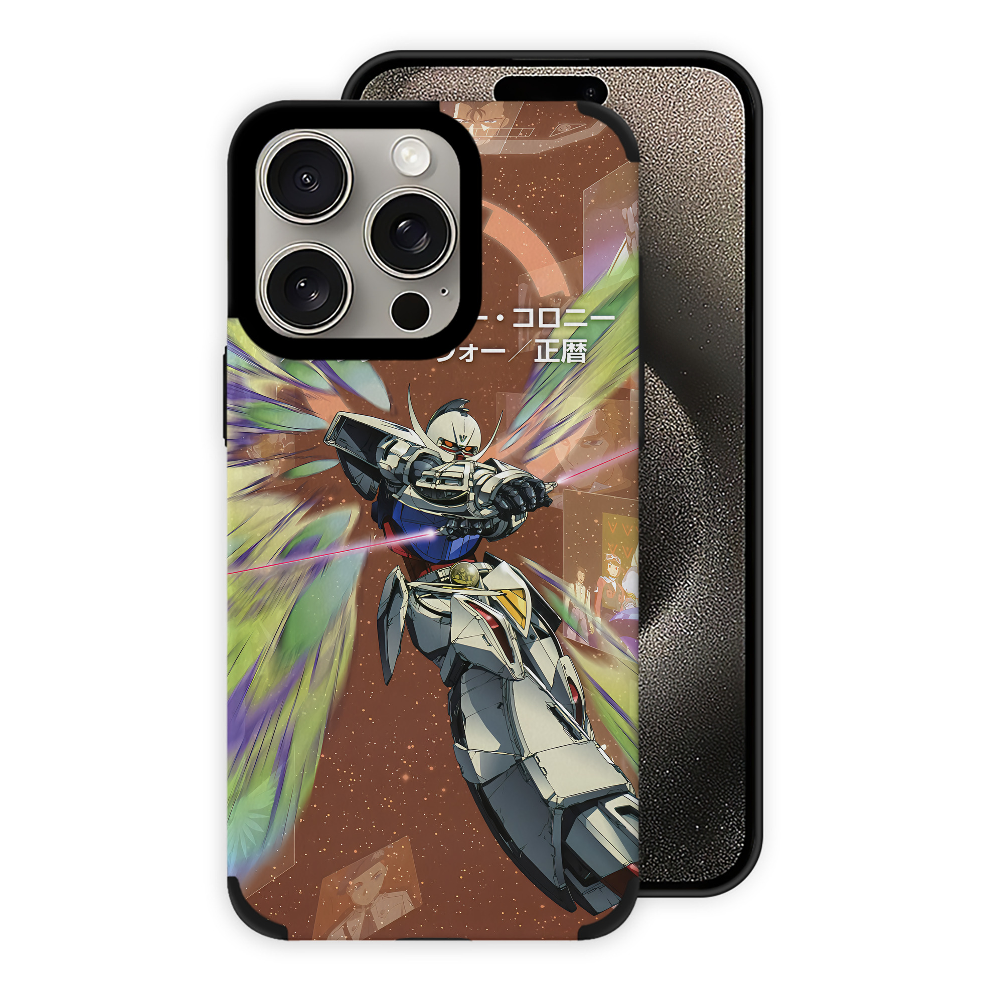 （画像用） 機動戦士ガンダム Mobile Suit Gundam 【iPhone15ProMax対応】 PUレザー スマホケース 耐衝撃＆黄変防止