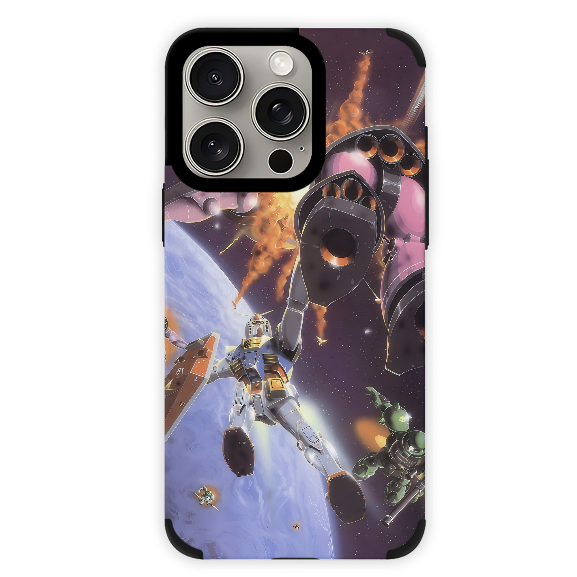 （画像用） 機動戦士ガンダム Mobile Suit Gundam 【iPhone15ProMax対応】 PUレザー スマホケース 耐衝撃＆黄変防止