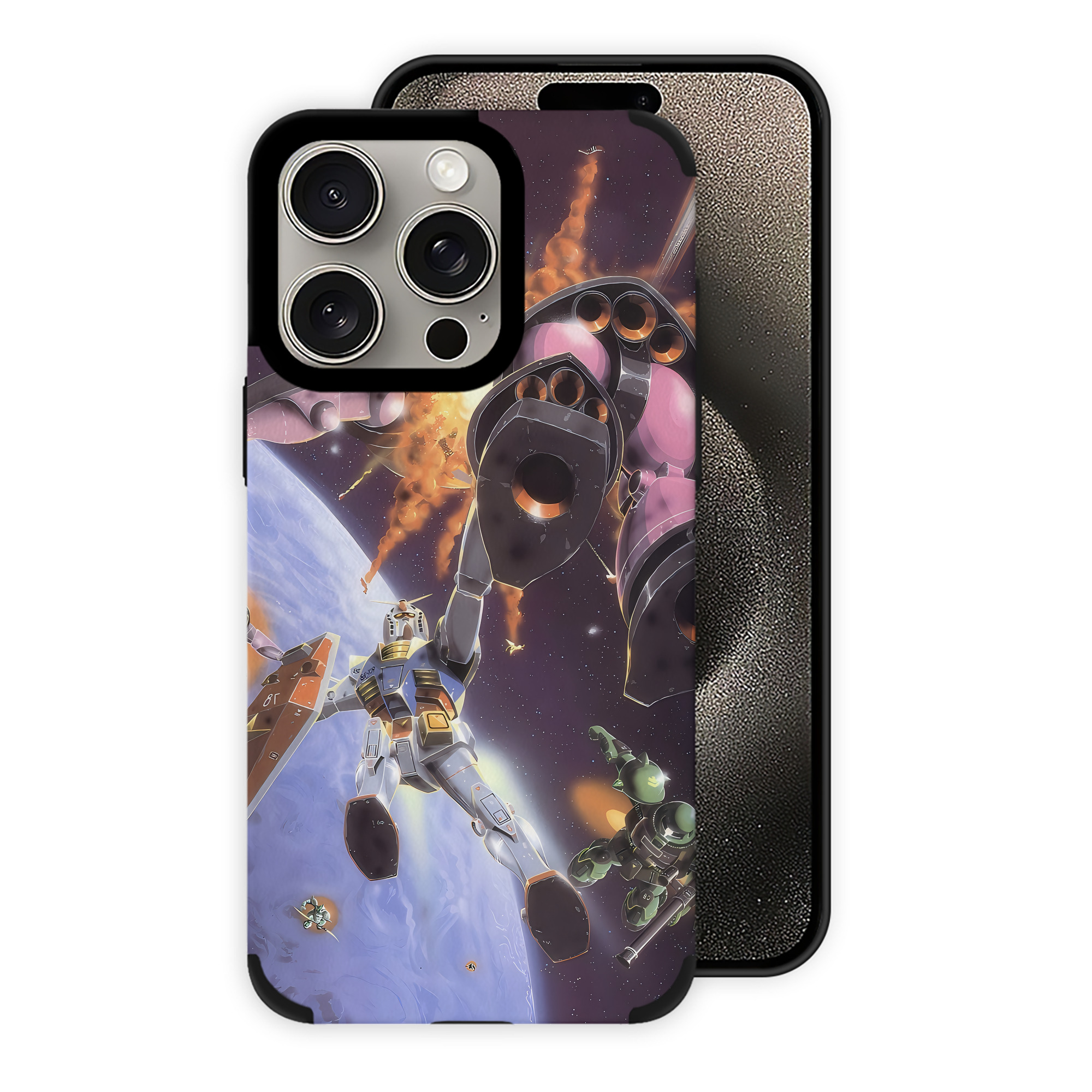 （画像用） 機動戦士ガンダム Mobile Suit Gundam 【iPhone15ProMax対応】 PUレザー スマホケース 耐衝撃＆黄変防止