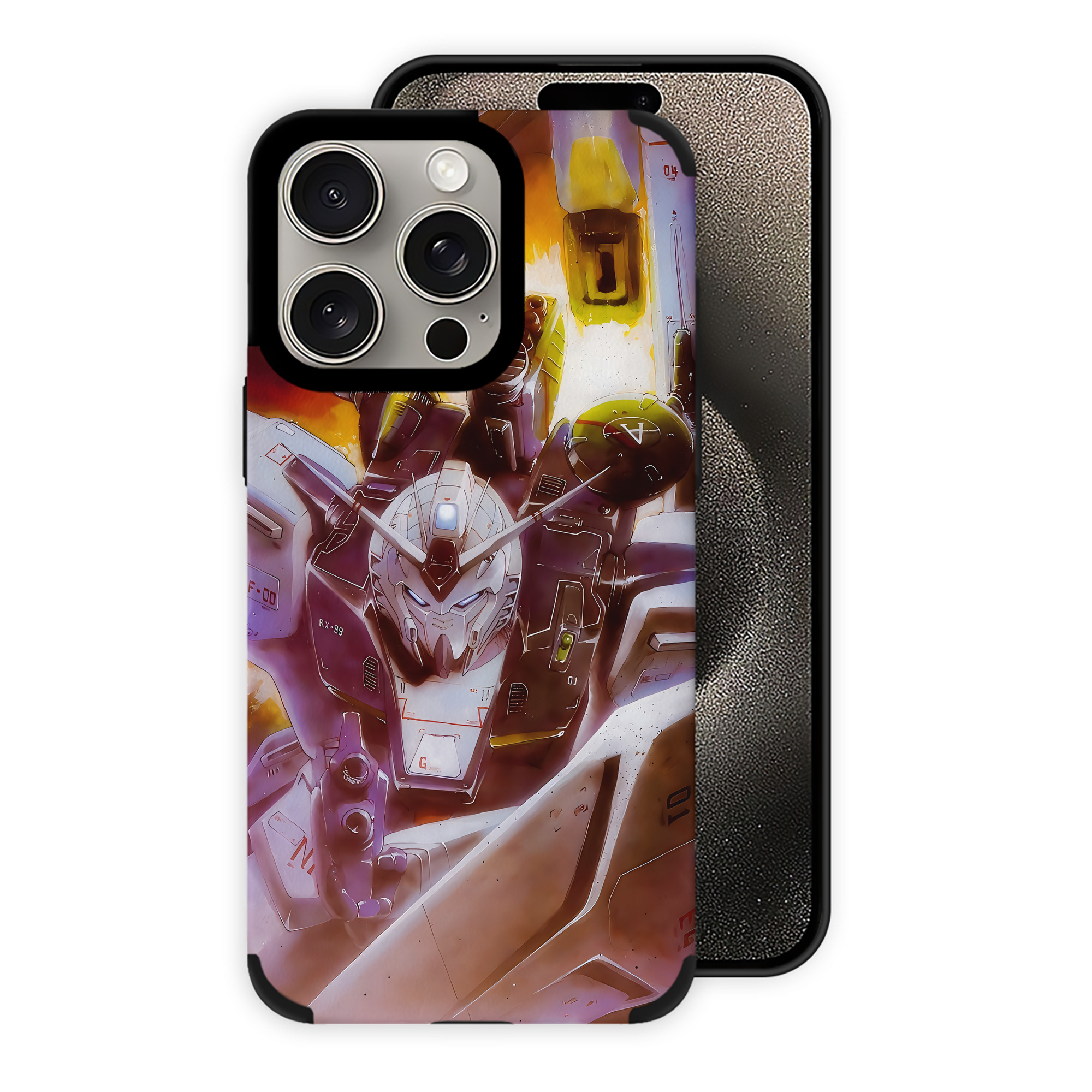 （画像用） 機動戦士ガンダム Mobile Suit Gundam 【iPhone15ProMax対応】 PUレザー スマホケース 耐衝撃＆黄変防止