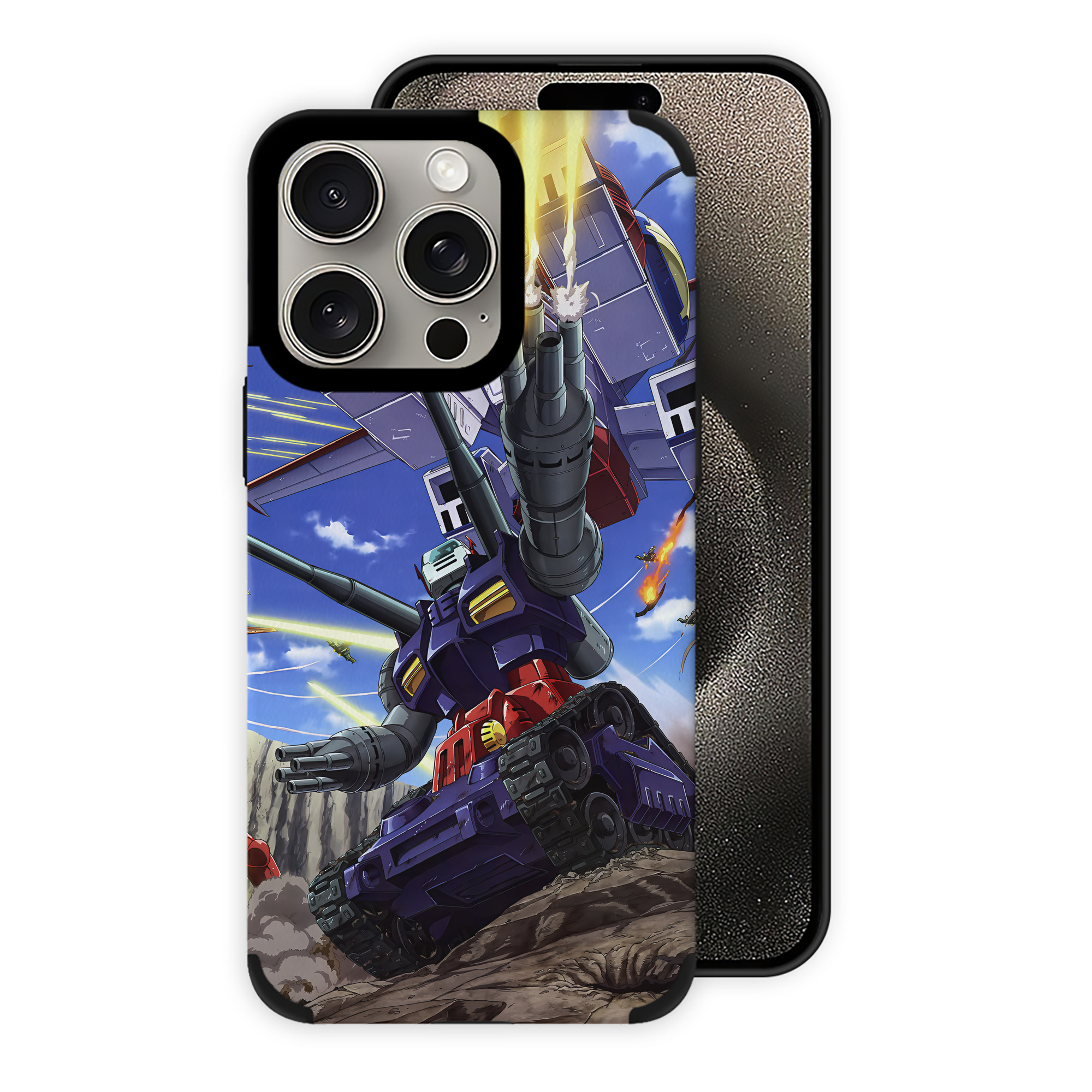 （画像用） 機動戦士ガンダム Mobile Suit Gundam 【iPhone15ProMax対応】 PUレザー スマホケース 耐衝撃＆黄変防止