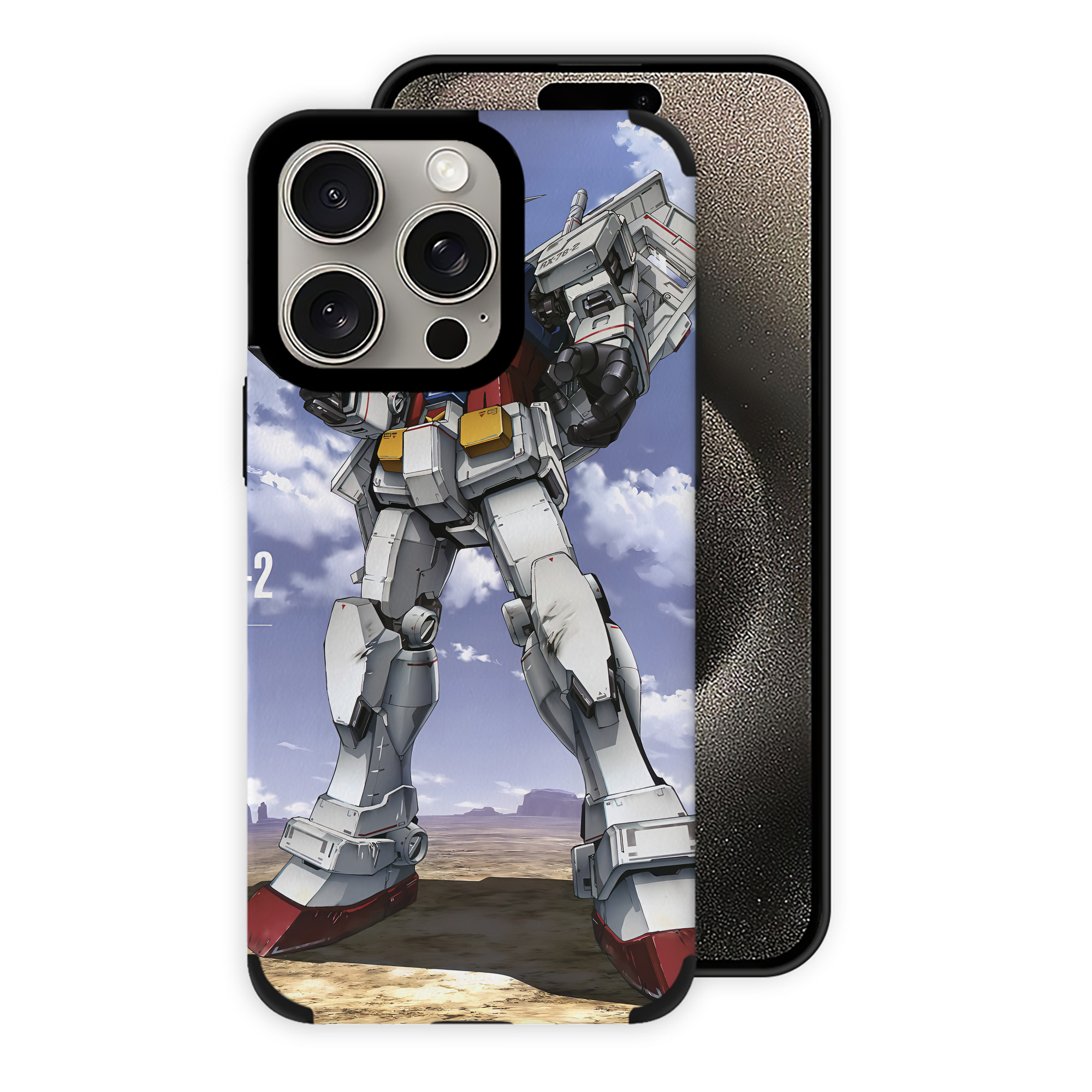 （画像用） 機動戦士ガンダム Mobile Suit Gundam 【iPhone15ProMax対応】 PUレザー スマホケース 耐衝撃＆黄変防止