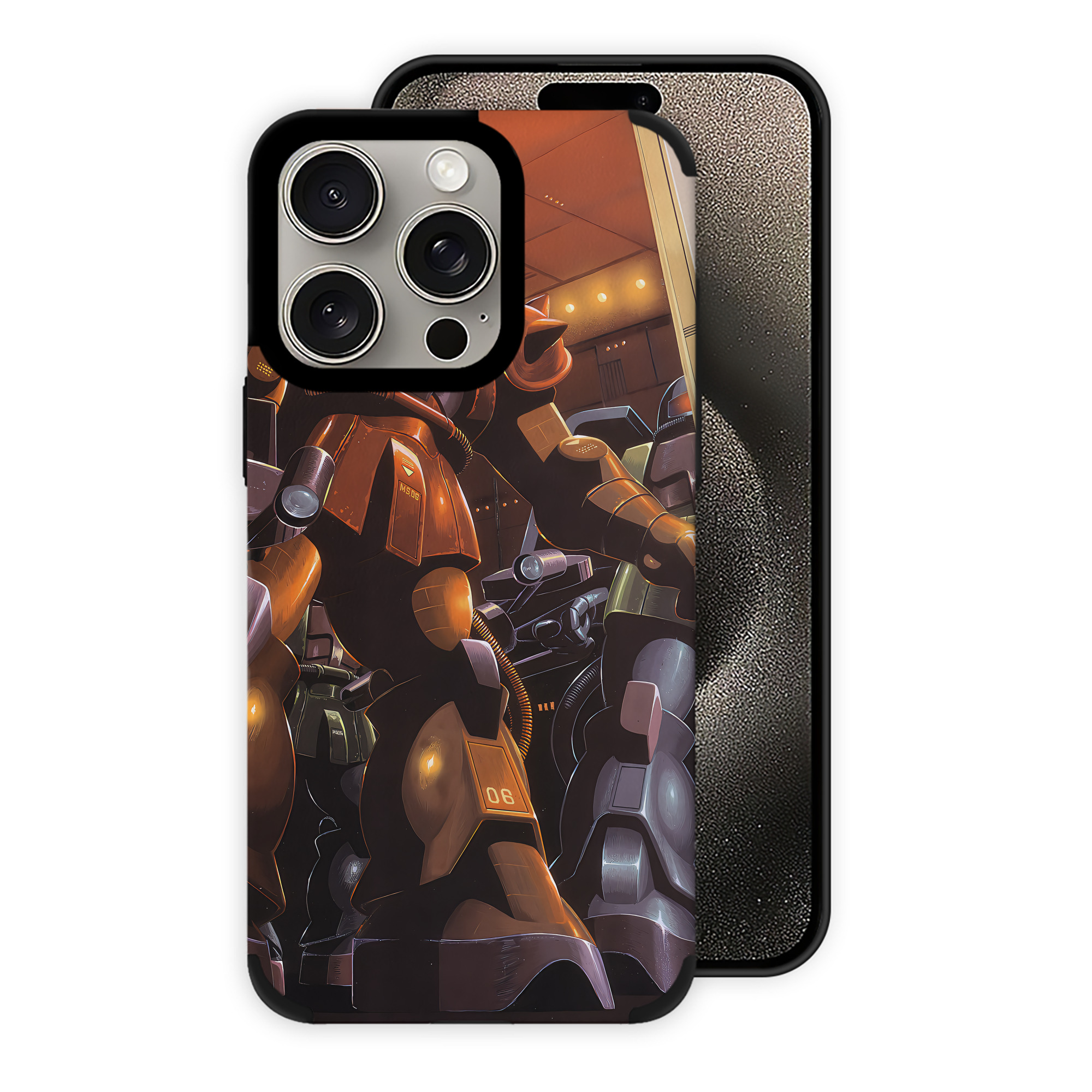 （画像用） 機動戦士ガンダム Mobile Suit Gundam 【iPhone15ProMax対応】 PUレザー スマホケース 耐衝撃＆黄変防止