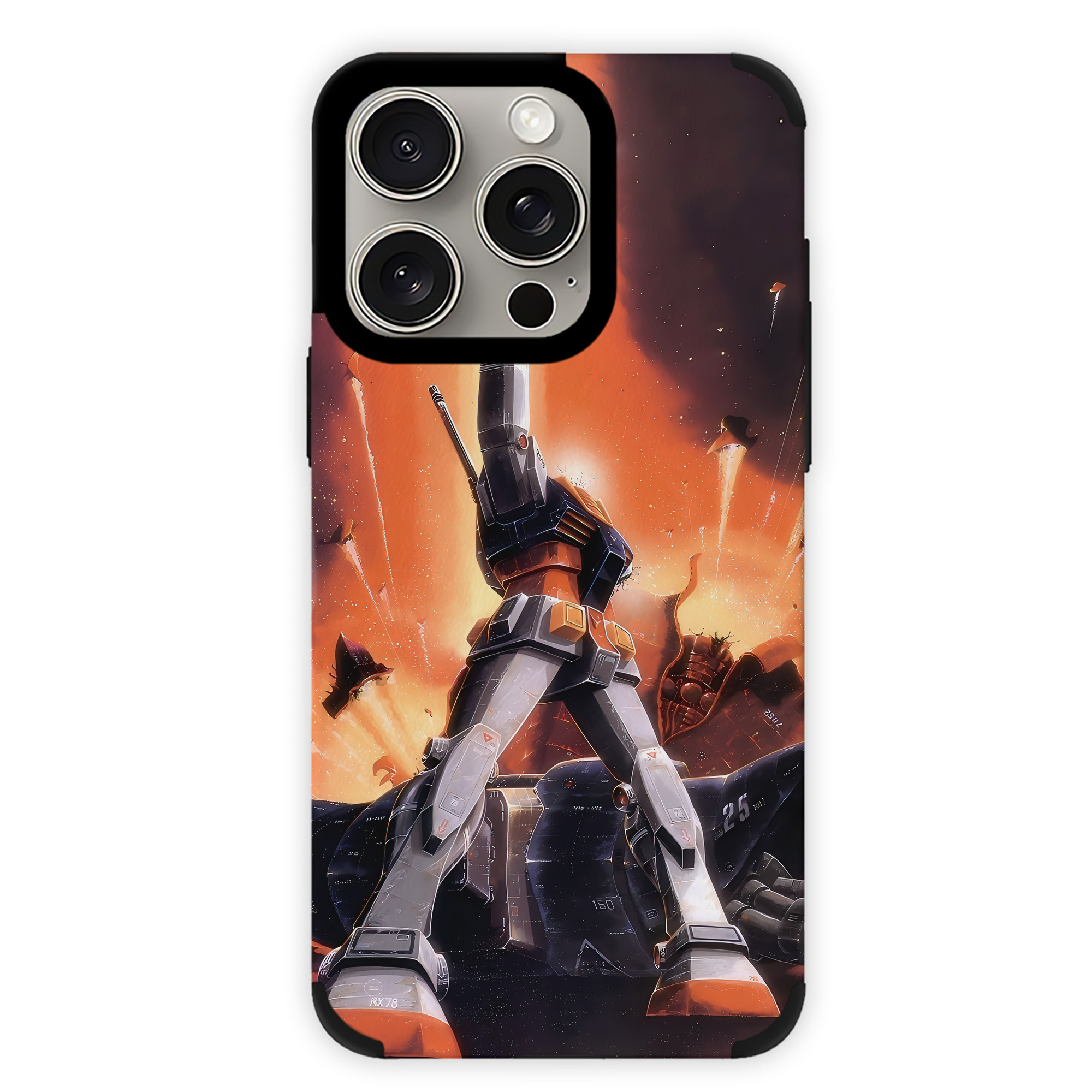 （画像用） 機動戦士ガンダム Mobile Suit Gundam 【iPhone15ProMax対応】 PUレザー スマホケース 耐衝撃＆黄変防止