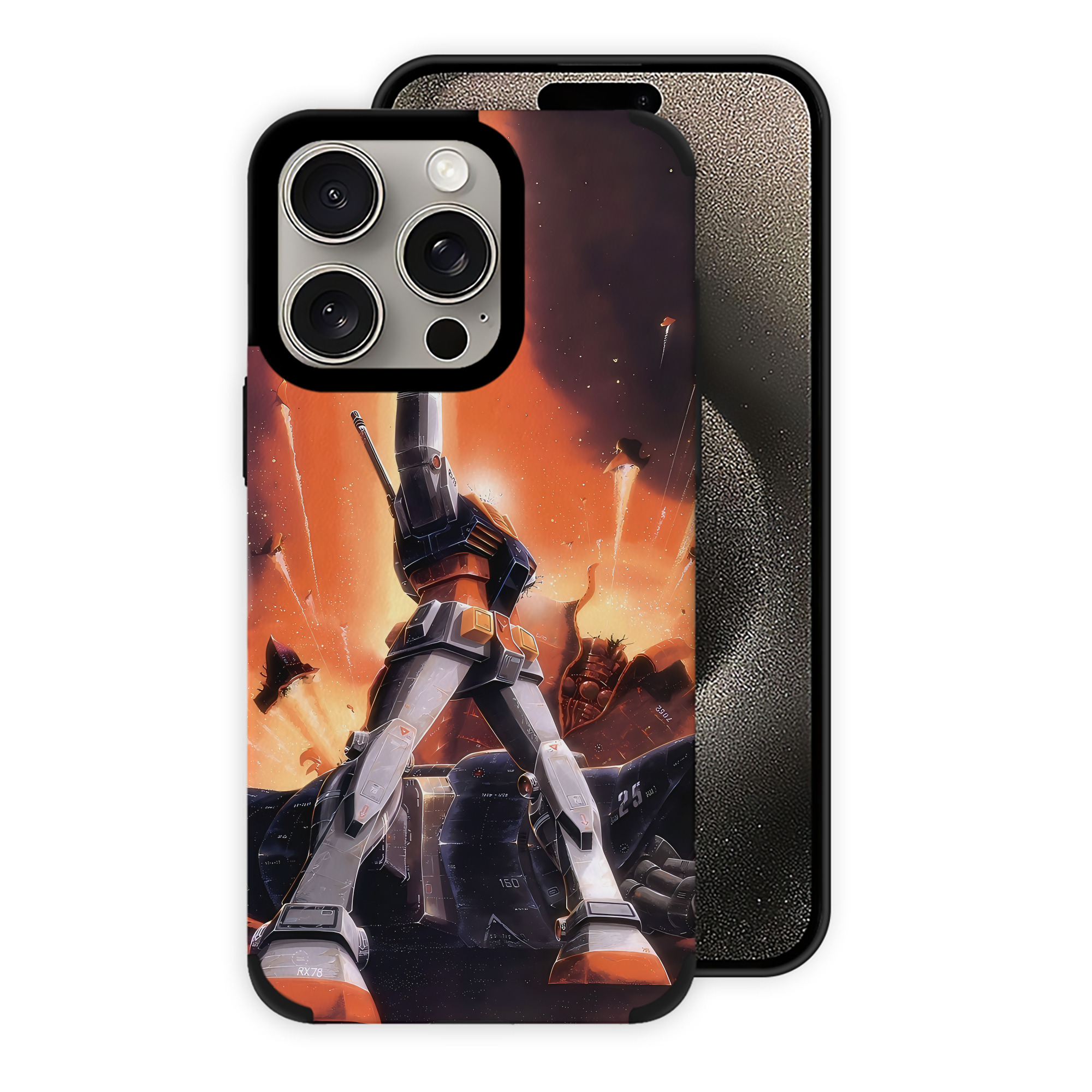 （画像用） 機動戦士ガンダム Mobile Suit Gundam 【iPhone15ProMax対応】 PUレザー スマホケース 耐衝撃＆黄変防止