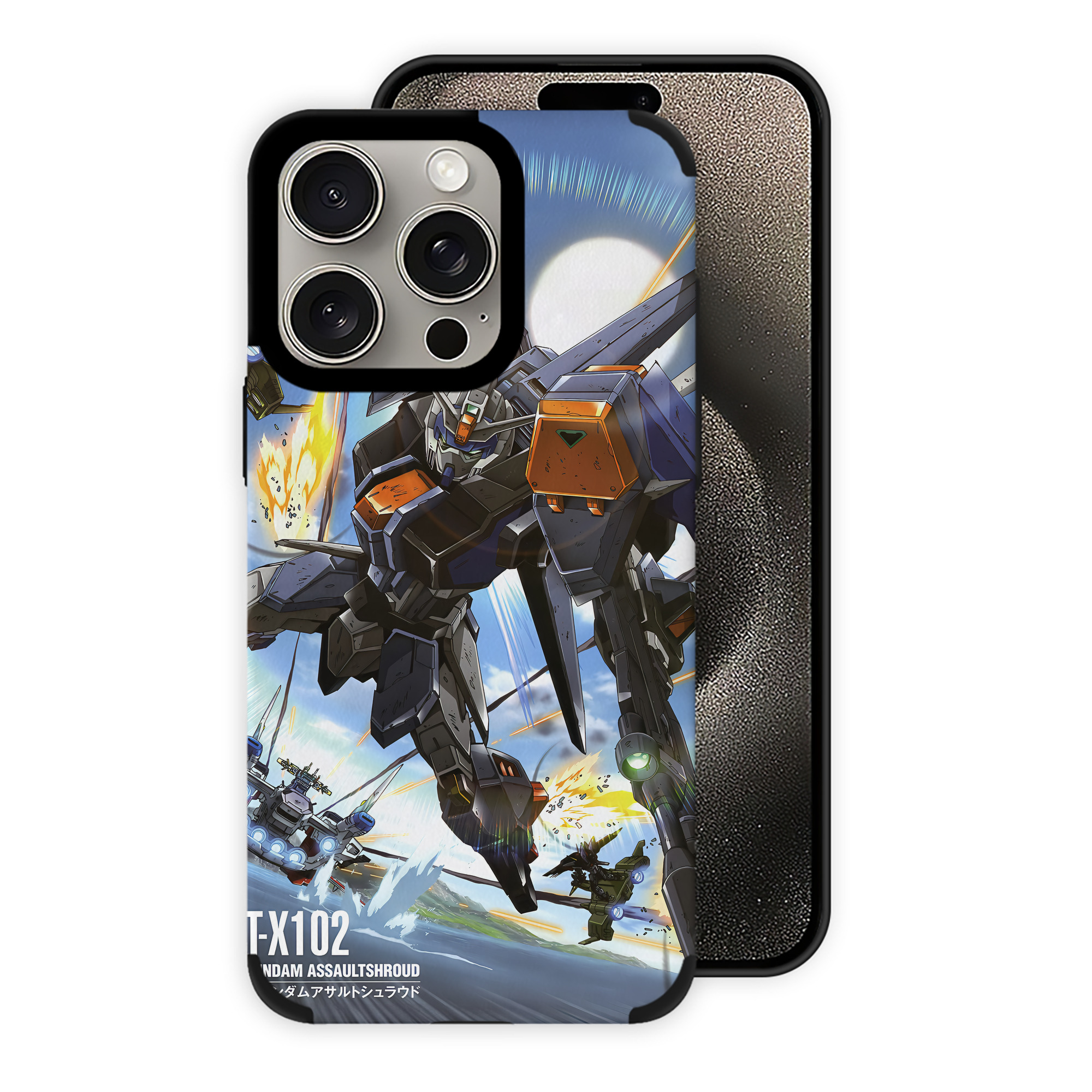 （画像用） 機動戦士ガンダム Mobile Suit Gundam 【iPhone15ProMax対応】 PUレザー スマホケース 耐衝撃＆黄変防止