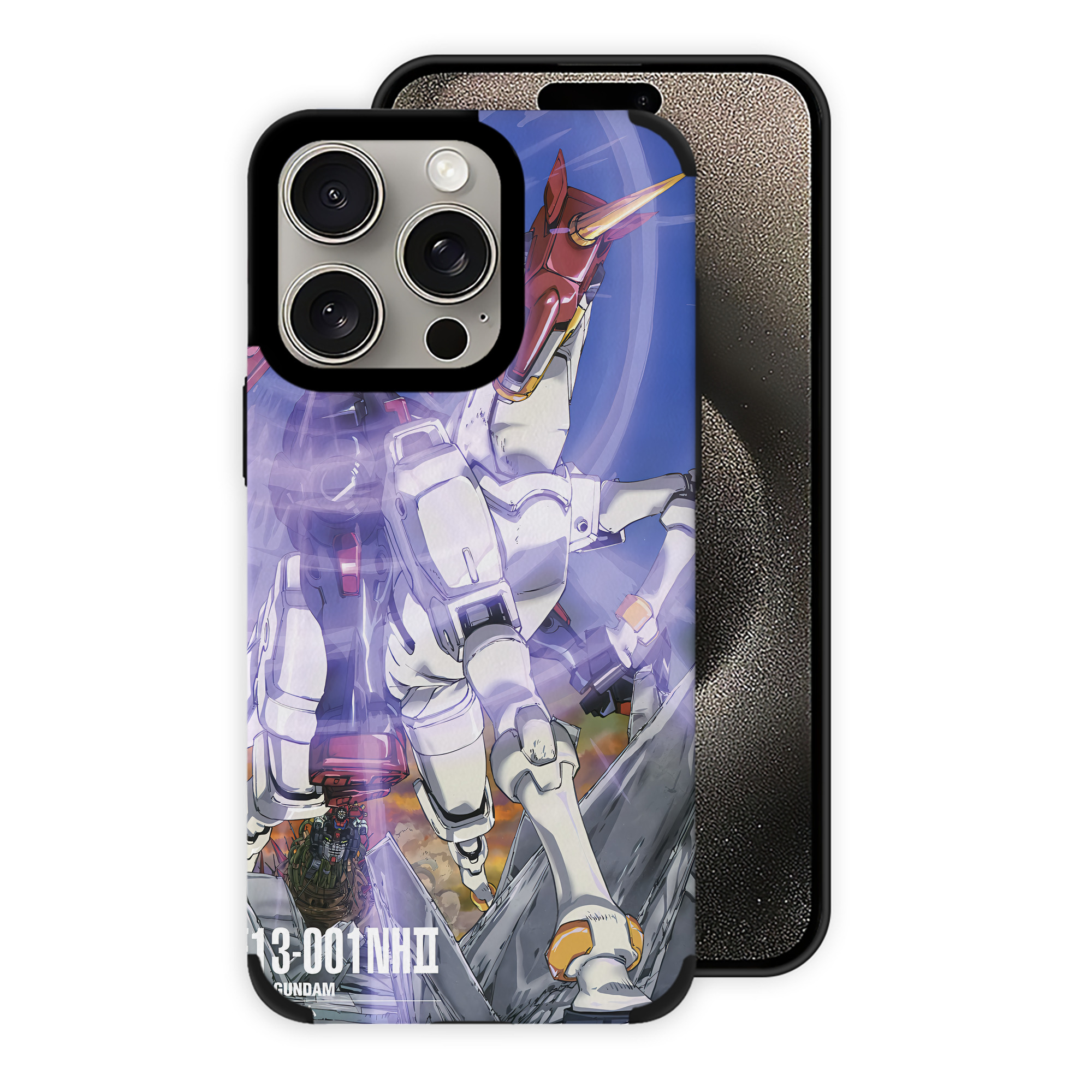 （画像用） 機動戦士ガンダム Mobile Suit Gundam 【iPhone15ProMax対応】 PUレザー スマホケース 耐衝撃＆黄変防止