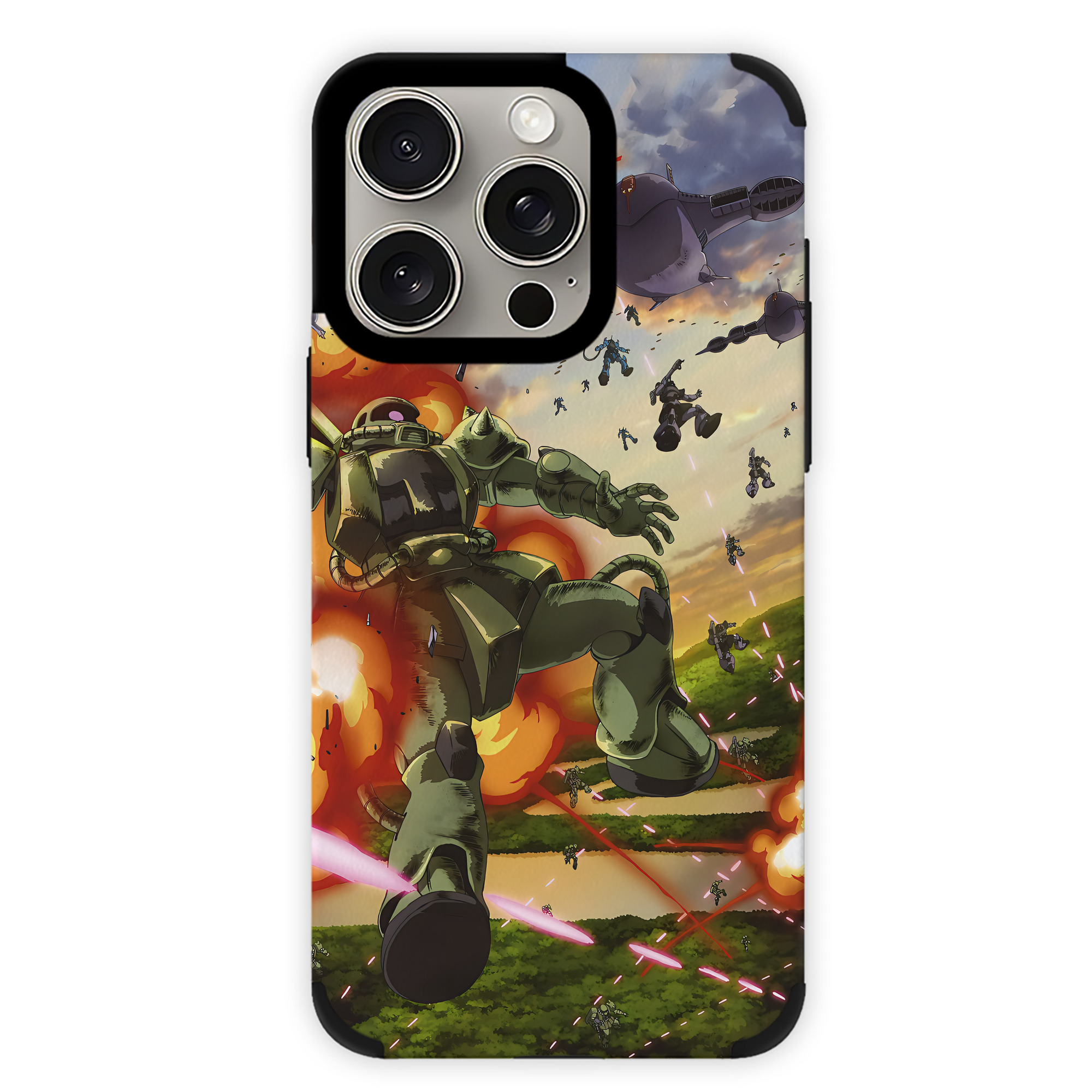 （画像用） 機動戦士ガンダム Mobile Suit Gundam 【iPhone15ProMax対応】 PUレザー スマホケース 耐衝撃＆黄変防止