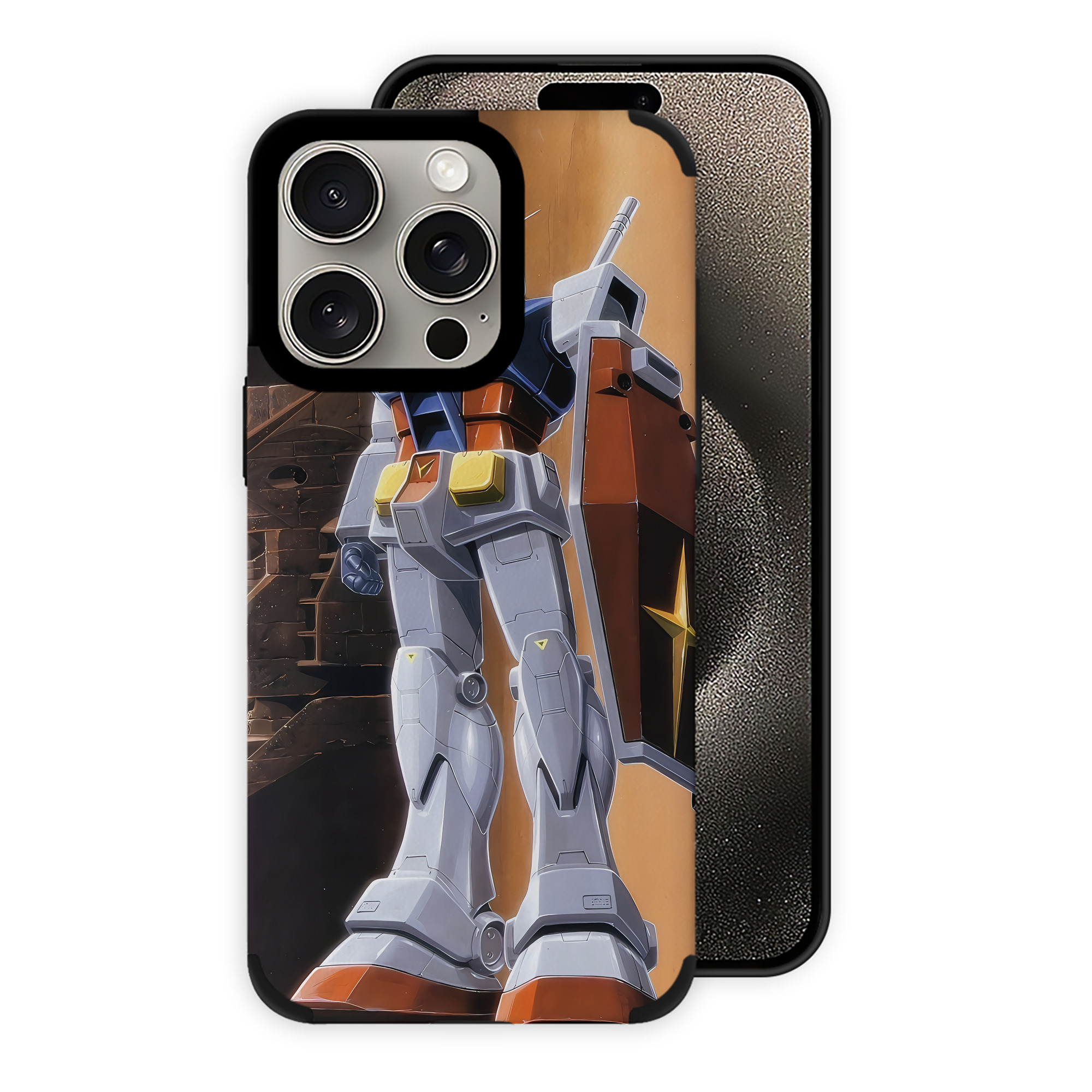 （画像用） 機動戦士ガンダム Mobile Suit Gundam 【iPhone15ProMax対応】 PUレザー スマホケース 耐衝撃＆黄変防止