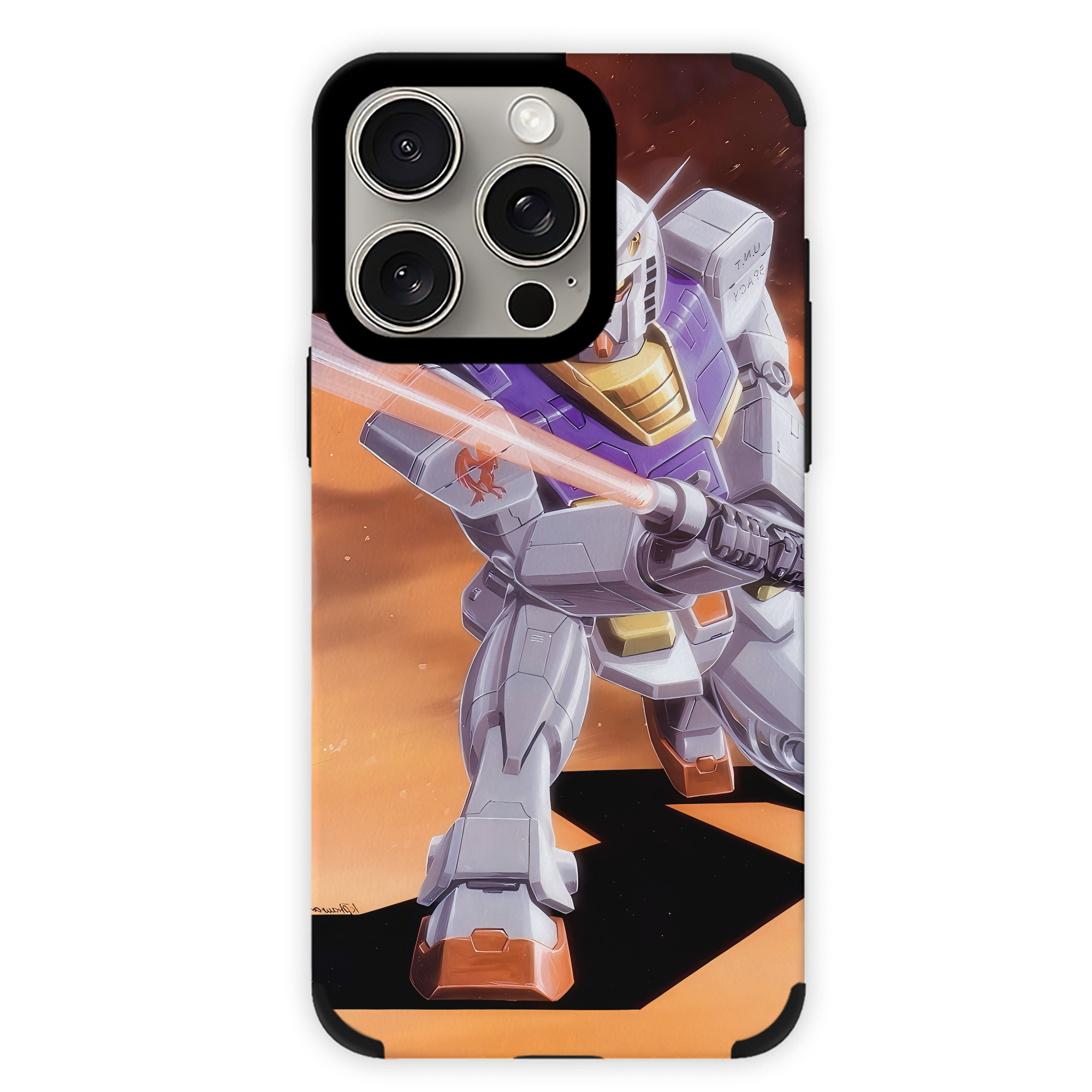 （画像用） 機動戦士ガンダム Mobile Suit Gundam 【iPhone15ProMax対応】 PUレザー スマホケース 耐衝撃＆黄変防止