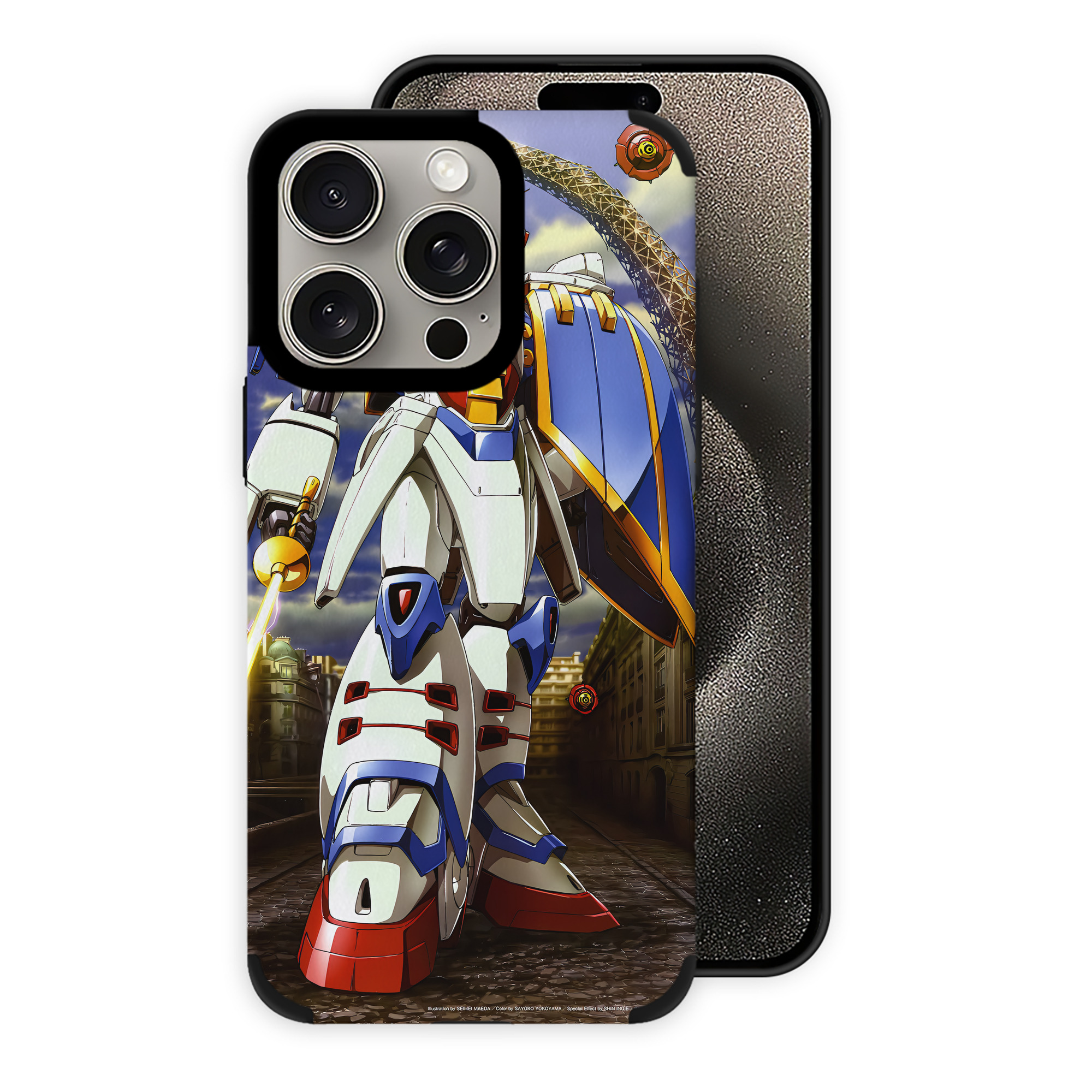 （画像用） 機動戦士ガンダム Mobile Suit Gundam 【iPhone15ProMax対応】 PUレザー スマホケース 耐衝撃＆黄変防止