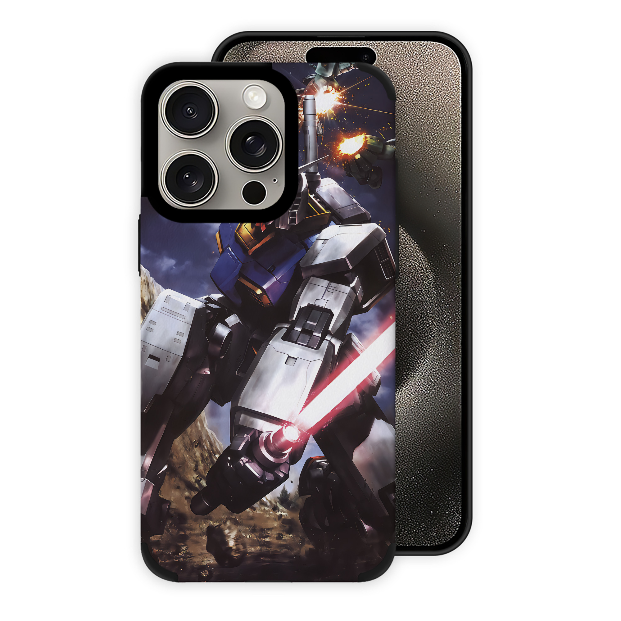 （画像用） 機動戦士ガンダム Mobile Suit Gundam 【iPhone15ProMax対応】 PUレザー スマホケース 耐衝撃＆黄変防止