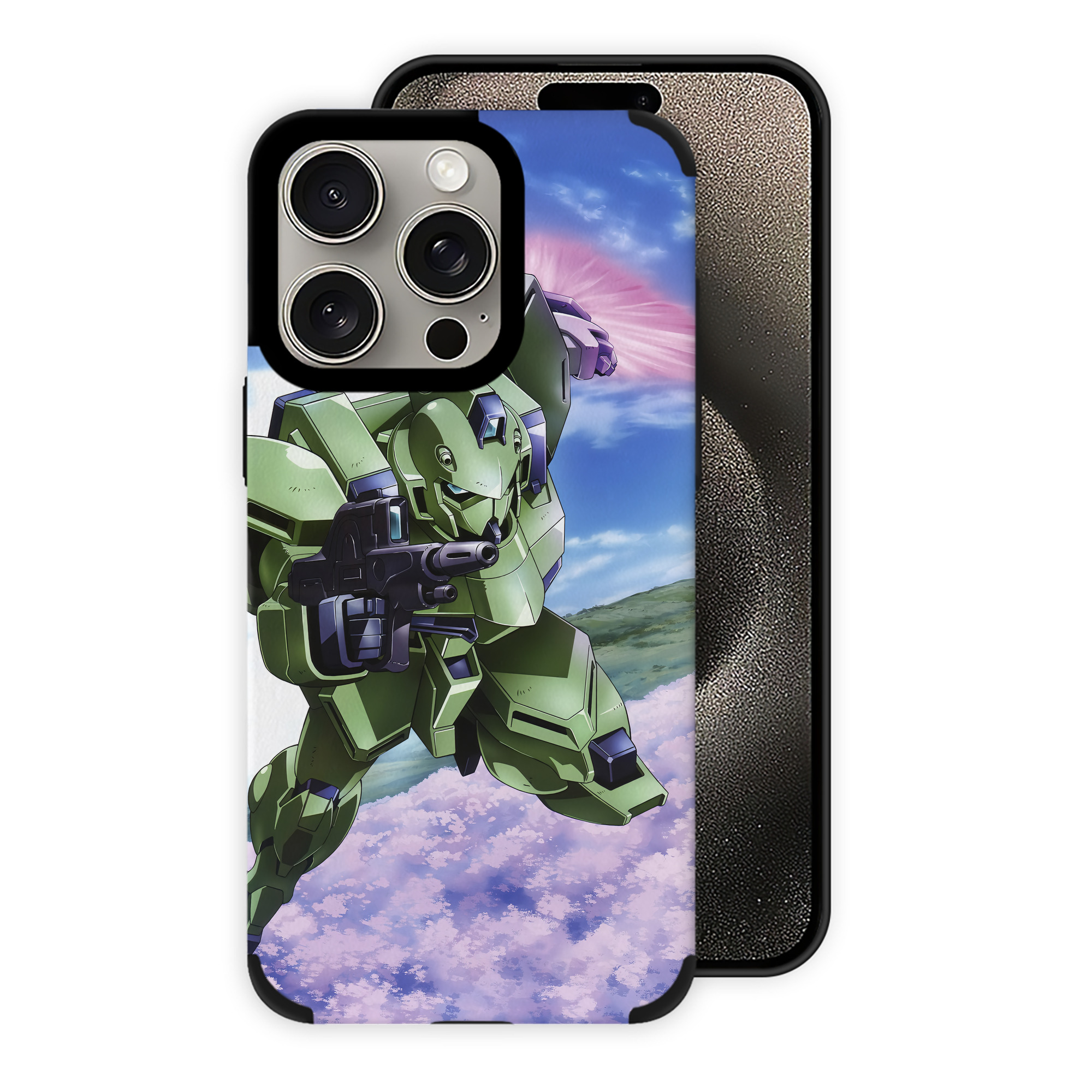 （画像用） 機動戦士ガンダム Mobile Suit Gundam 【iPhone15ProMax対応】 PUレザー スマホケース 耐衝撃＆黄変防止