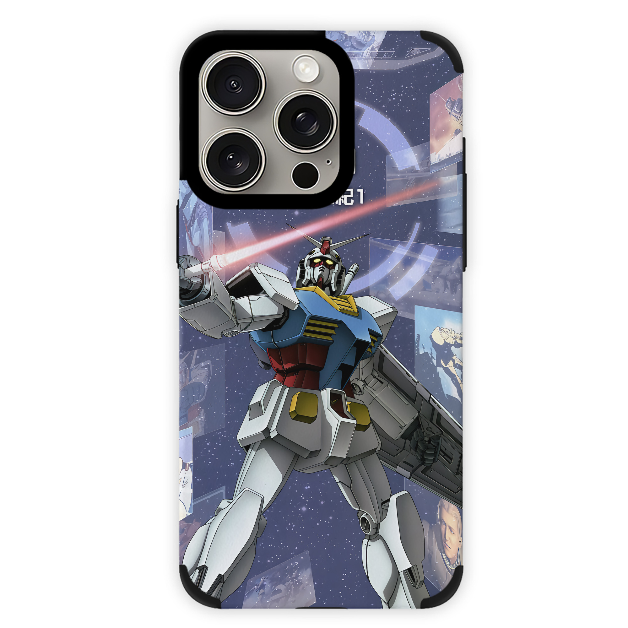（画像用） 機動戦士ガンダム Mobile Suit Gundam 【iPhone15ProMax対応】 PUレザー スマホケース 耐衝撃＆黄変防止