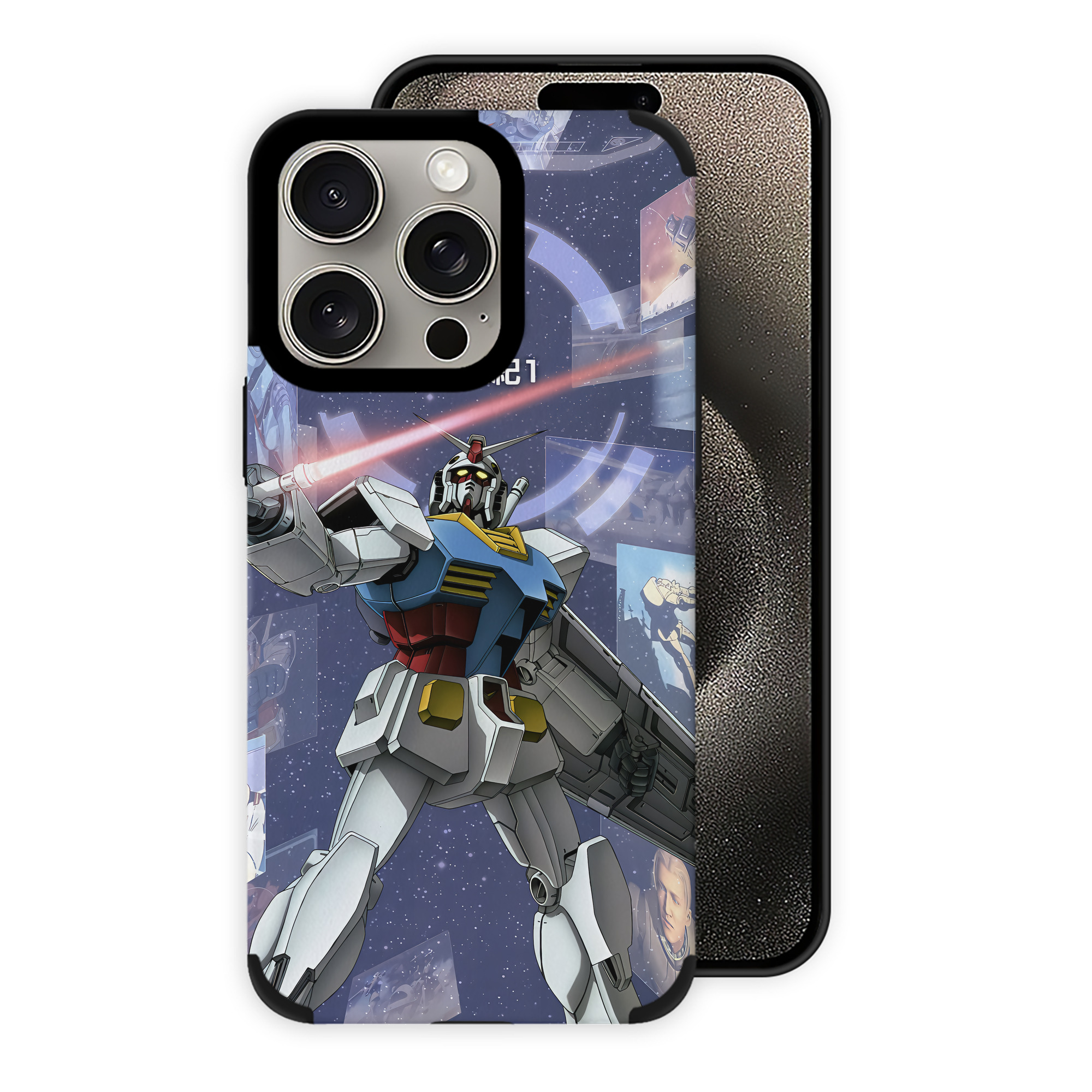 （画像用） 機動戦士ガンダム Mobile Suit Gundam 【iPhone15ProMax対応】 PUレザー スマホケース 耐衝撃＆黄変防止