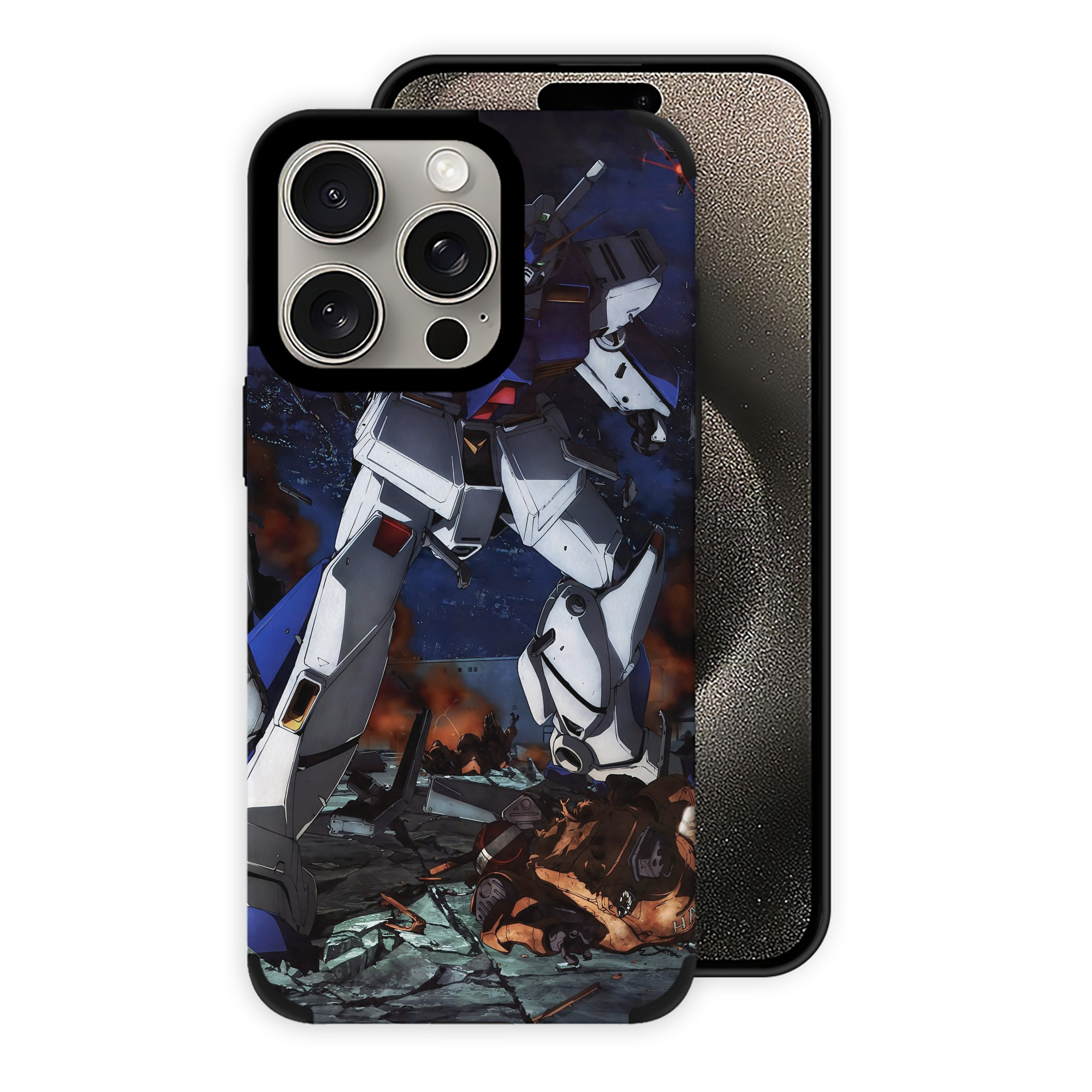（画像用） 機動戦士ガンダム Mobile Suit Gundam 【iPhone15ProMax対応】 PUレザー スマホケース 耐衝撃＆黄変防止