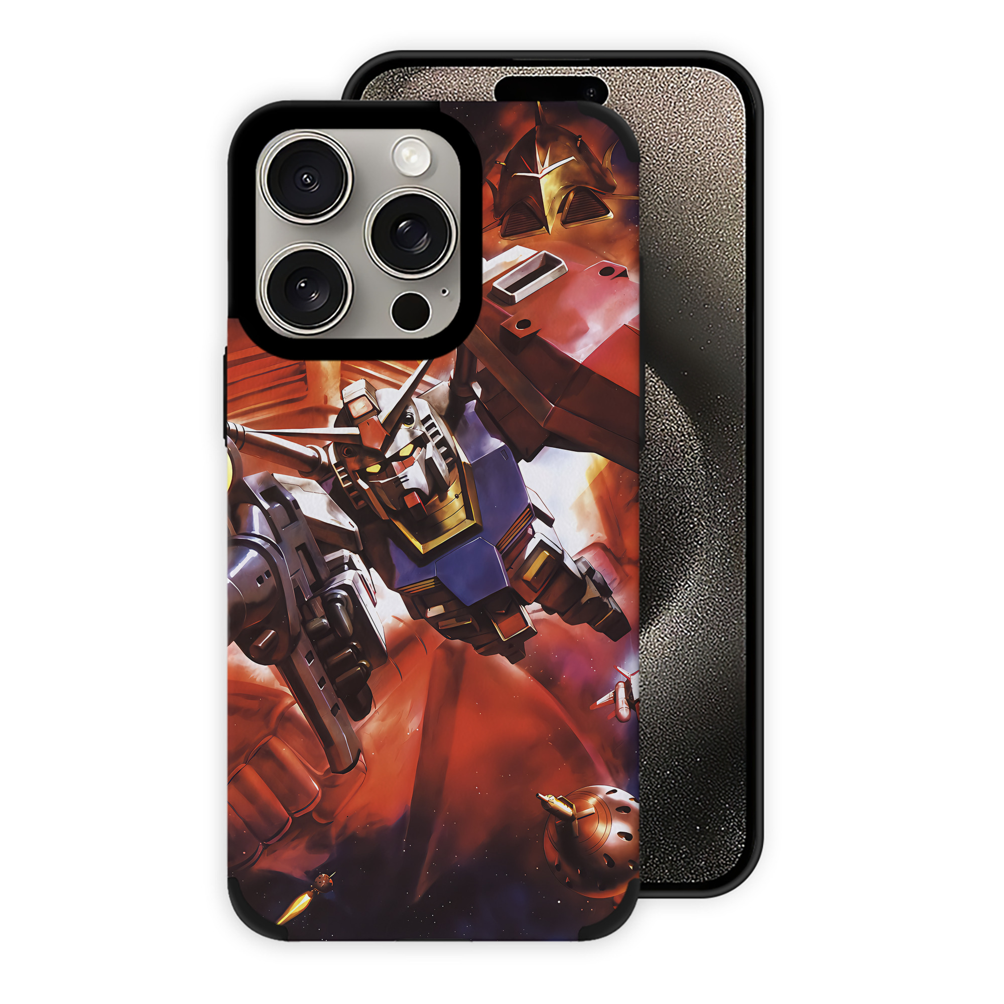 （画像用） 機動戦士ガンダム Mobile Suit Gundam 【iPhone15ProMax対応】 PUレザー スマホケース 耐衝撃＆黄変防止