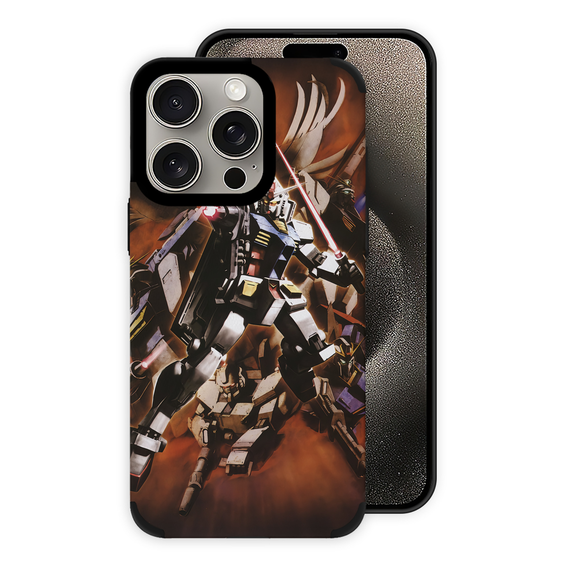 （画像用） 機動戦士ガンダム Mobile Suit Gundam 【iPhone15ProMax対応】 PUレザー スマホケース 耐衝撃＆黄変防止