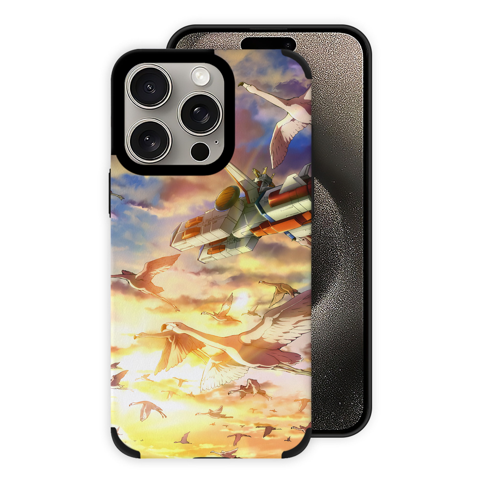 （画像用） 機動戦士ガンダム Mobile Suit Gundam 【iPhone15ProMax対応】 PUレザー スマホケース 耐衝撃＆黄変防止