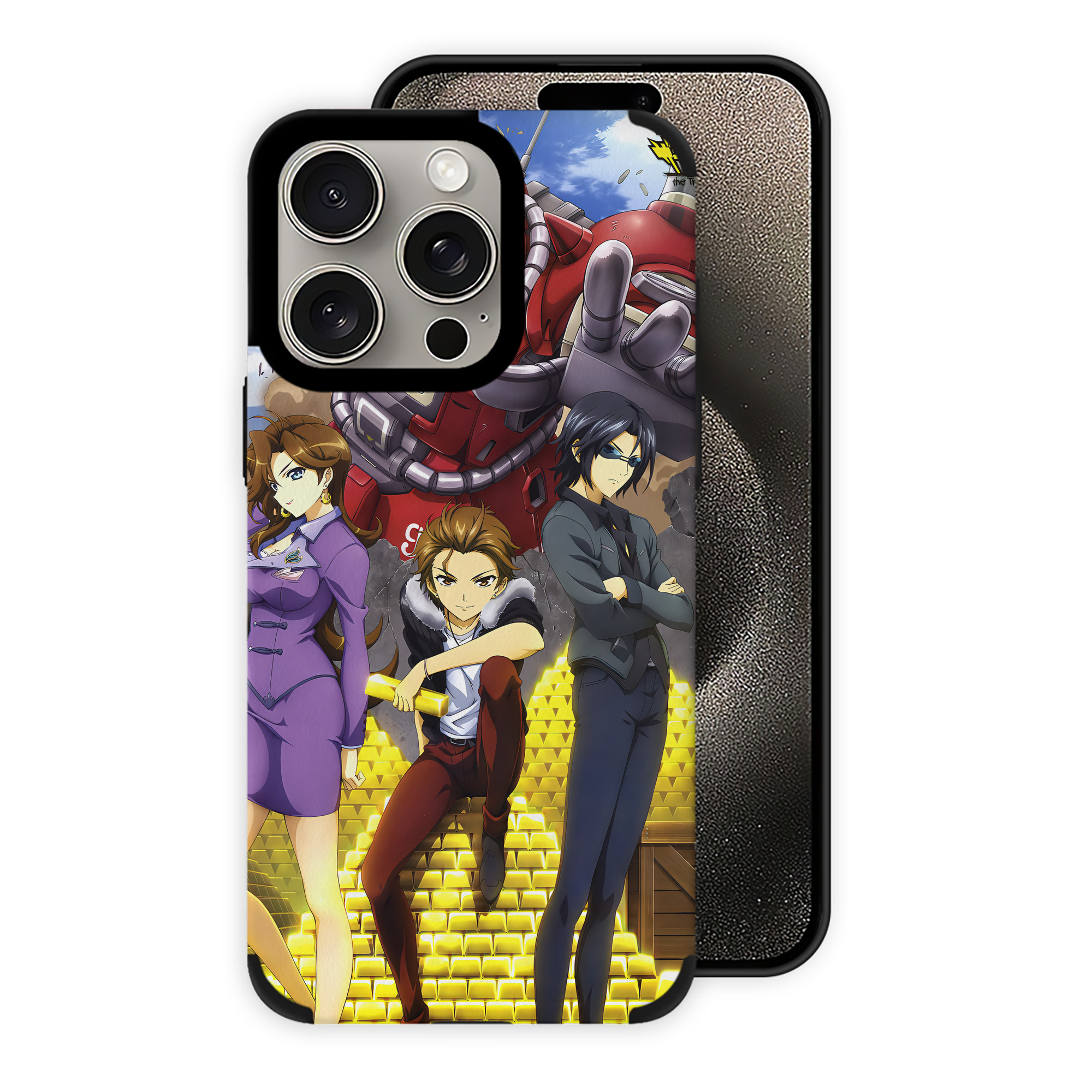 （画像用） 機動戦士ガンダム Mobile Suit Gundam 【iPhone15ProMax対応】 PUレザー スマホケース 耐衝撃＆黄変防止